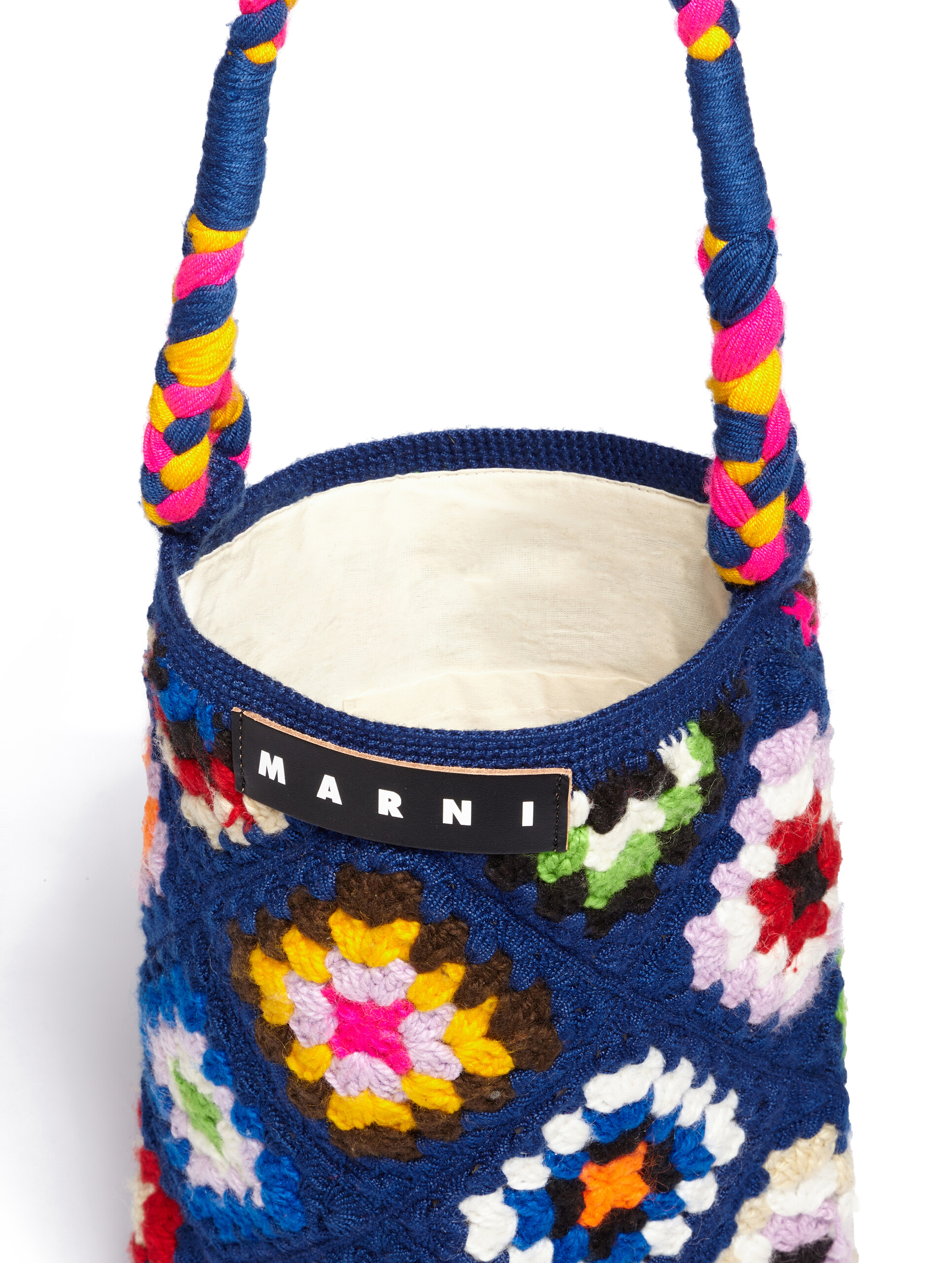 Large blue Marni Market multicoloured crochet bag - Shopping Bags - Image 4