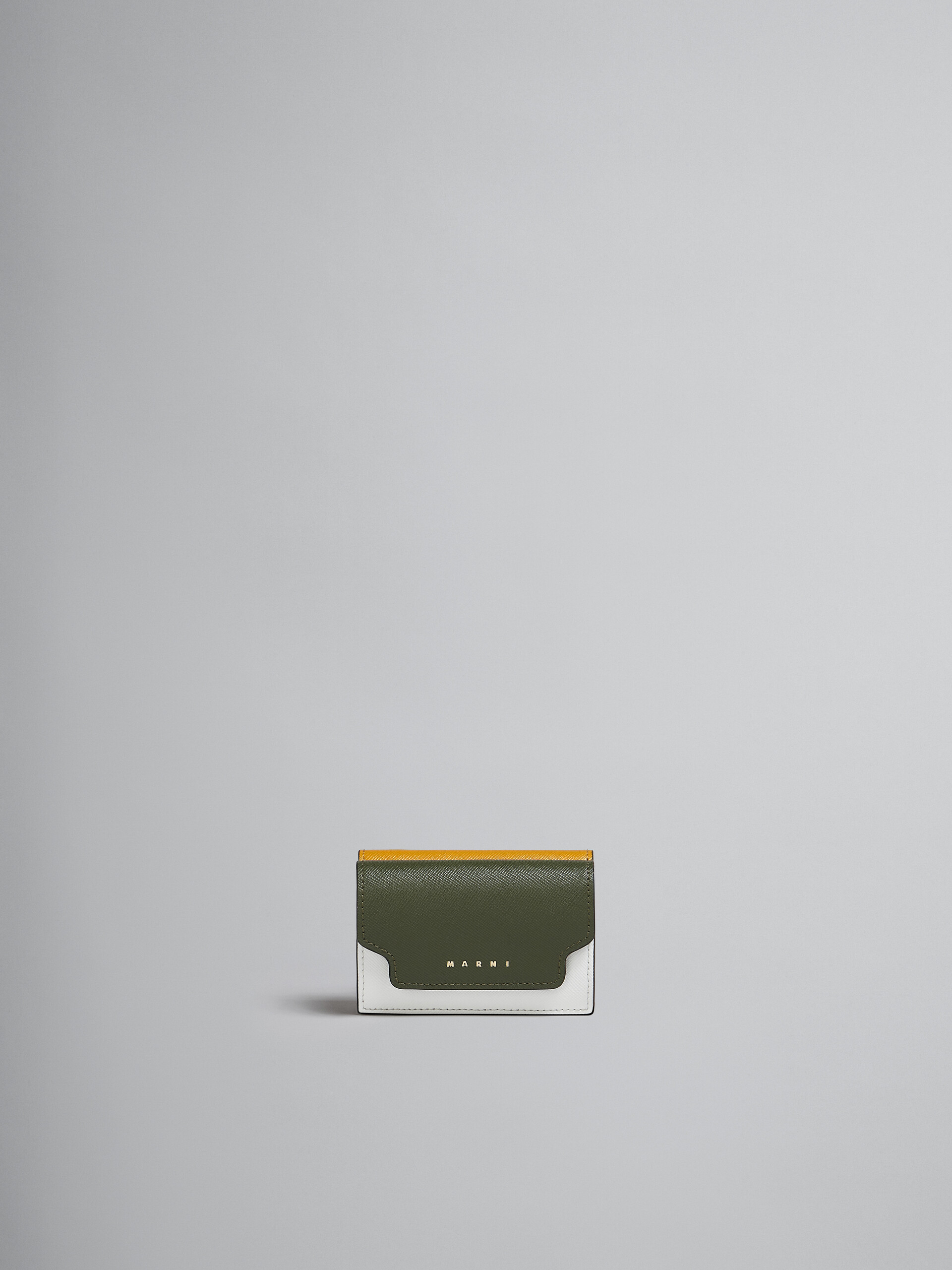 Green multicolour saffiano leather tri-fold wallet - Wallets - Image 1