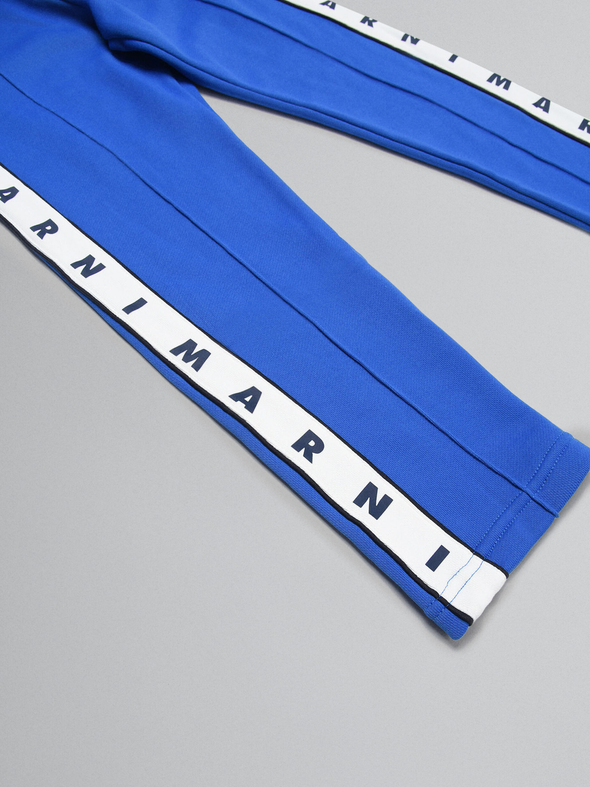 Blue technical fleece pants with logo tape - Pants - Image 3