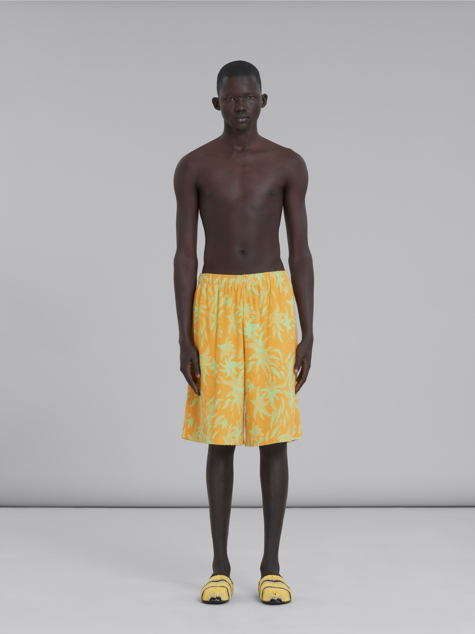 Marni x No Vacancy Inn - Orange jacquard sponge fabric shorts - Pants - Image 2