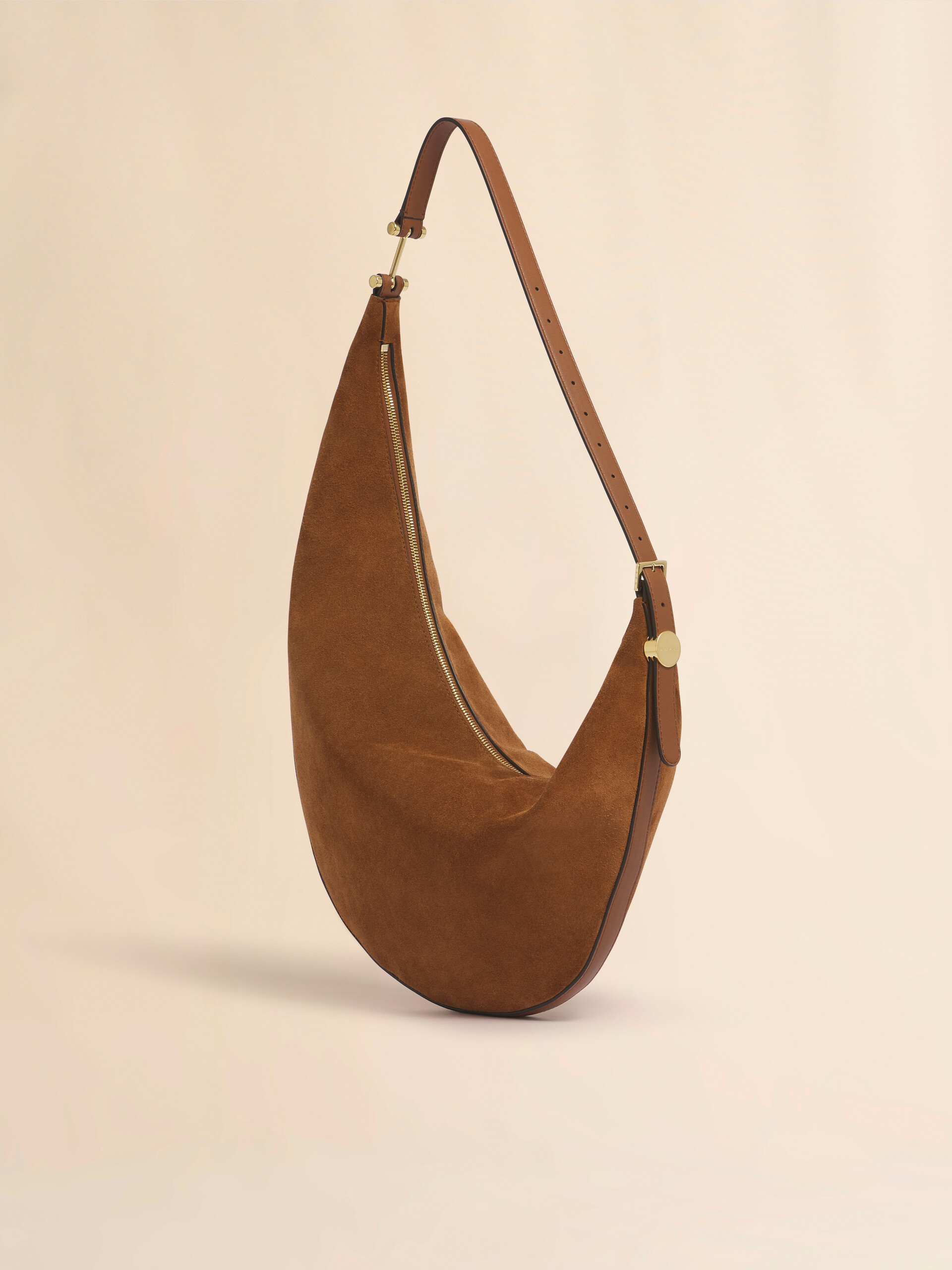 Brown suede Dot small hobo bag - Shoulder Bags - Image 3