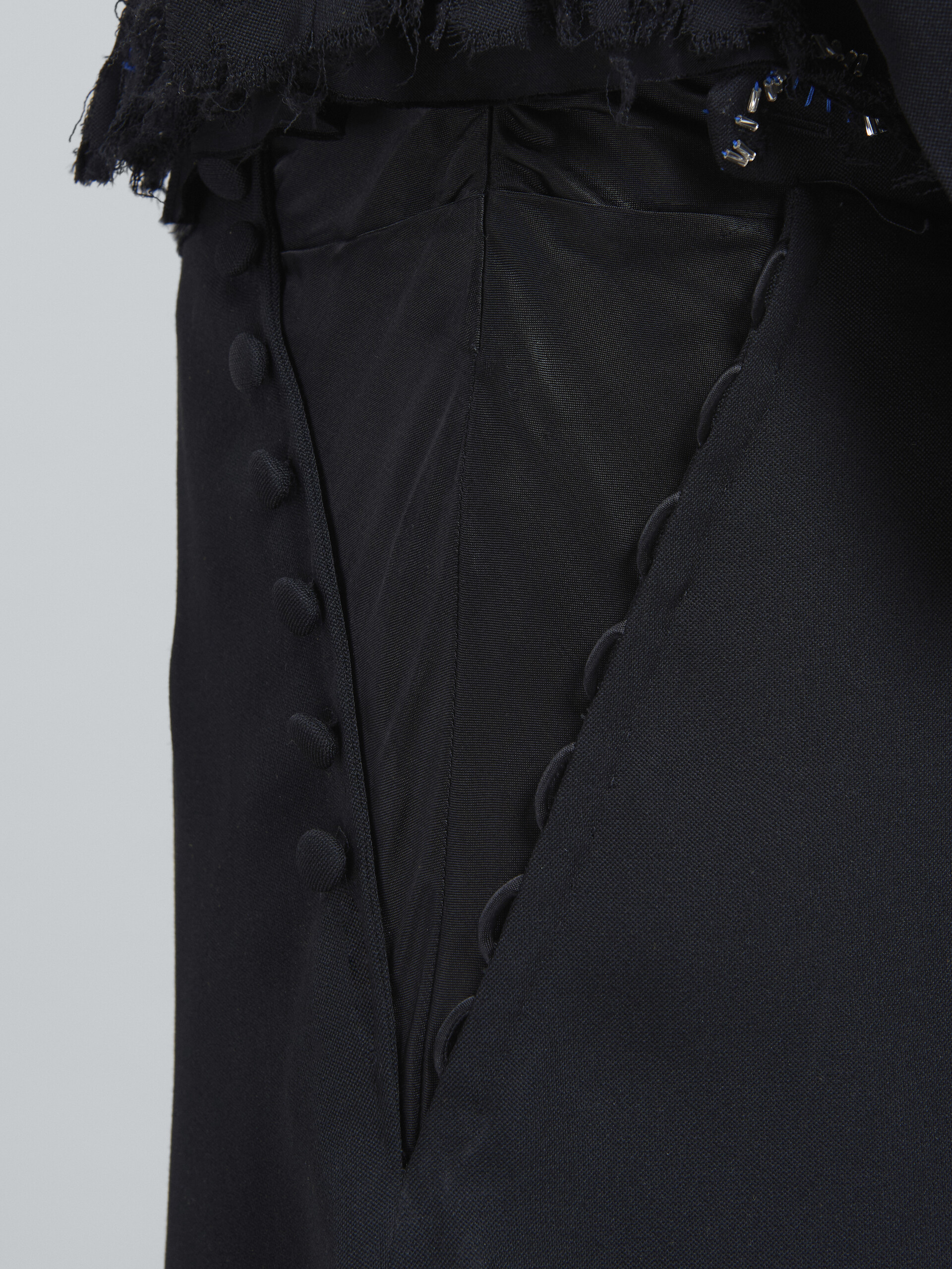 Black wool skirt with embroidery - Skirts - Image 4