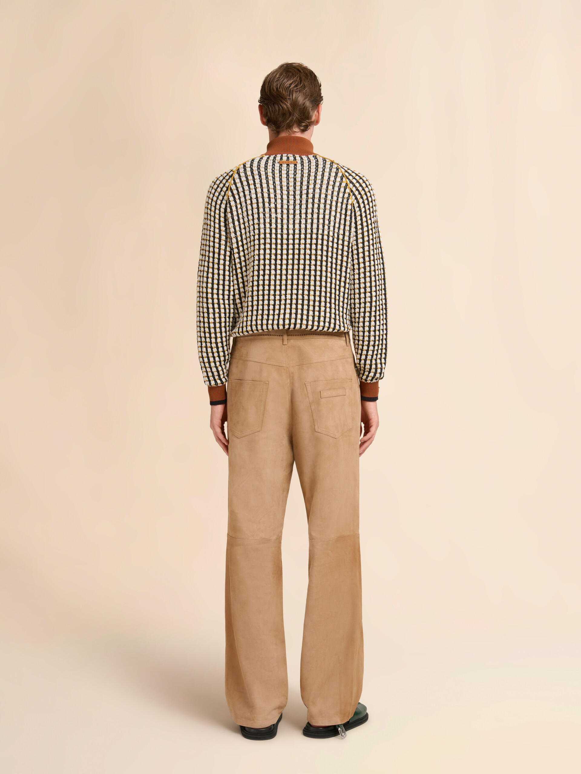 Brown suede trousers with cut-out detailing - Pants - Image 3