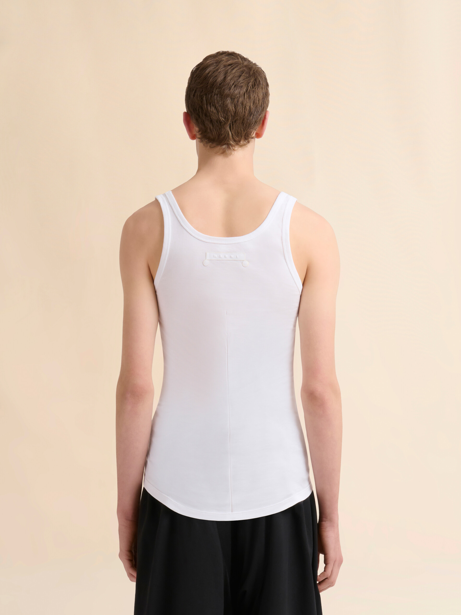White cotton tank top with fawn print - Shirts - Image 3