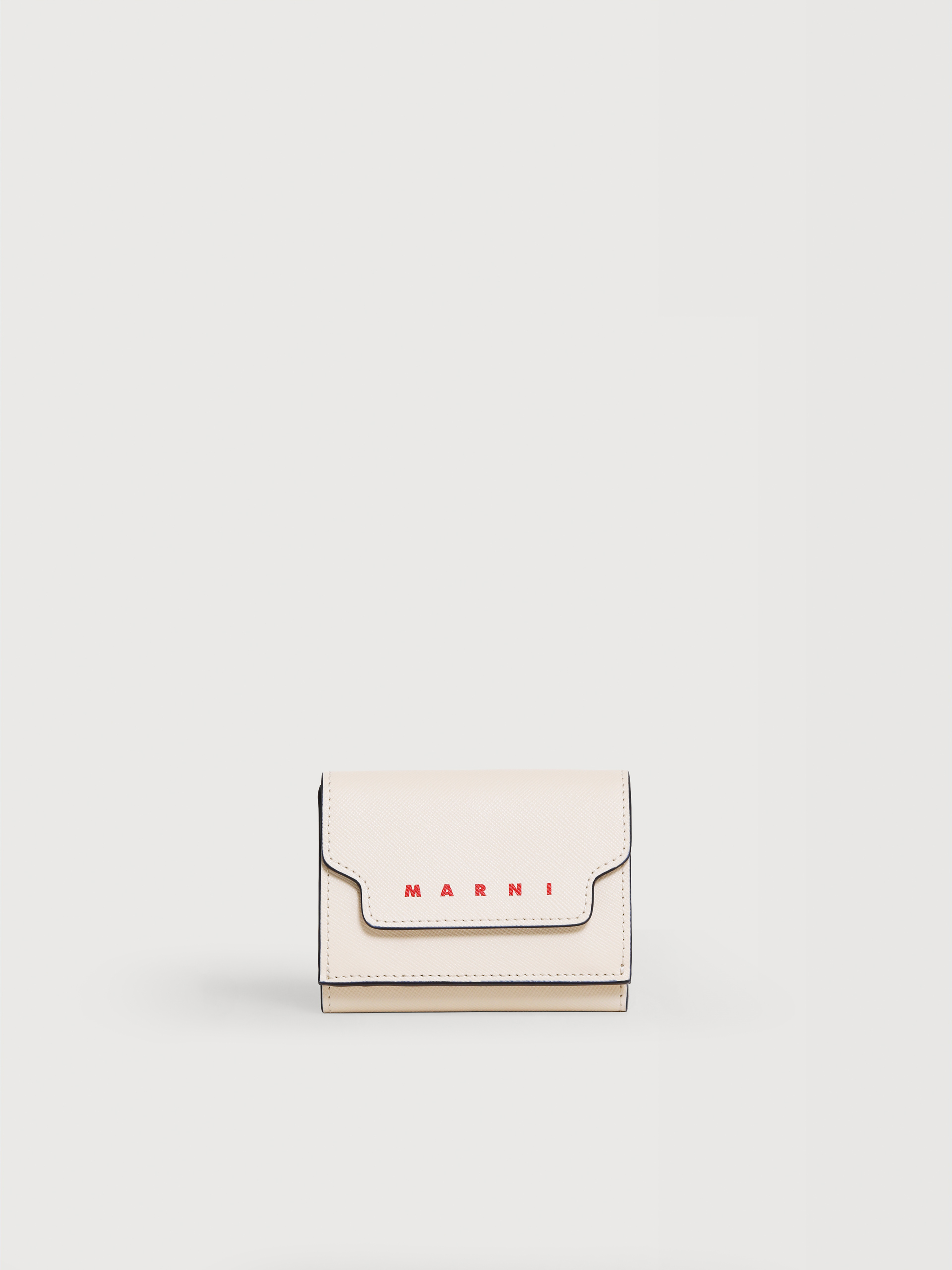ホワイト サフィアーノレザー製三つ折りウォレット | Marni
