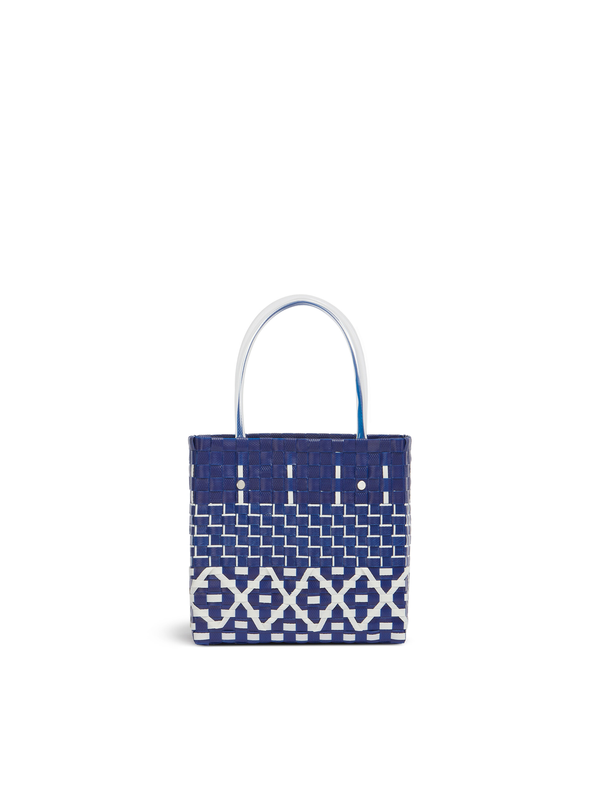Blue geometric MARNI MARKET MINI BASKET Bag - Shopping Bags - Image 3