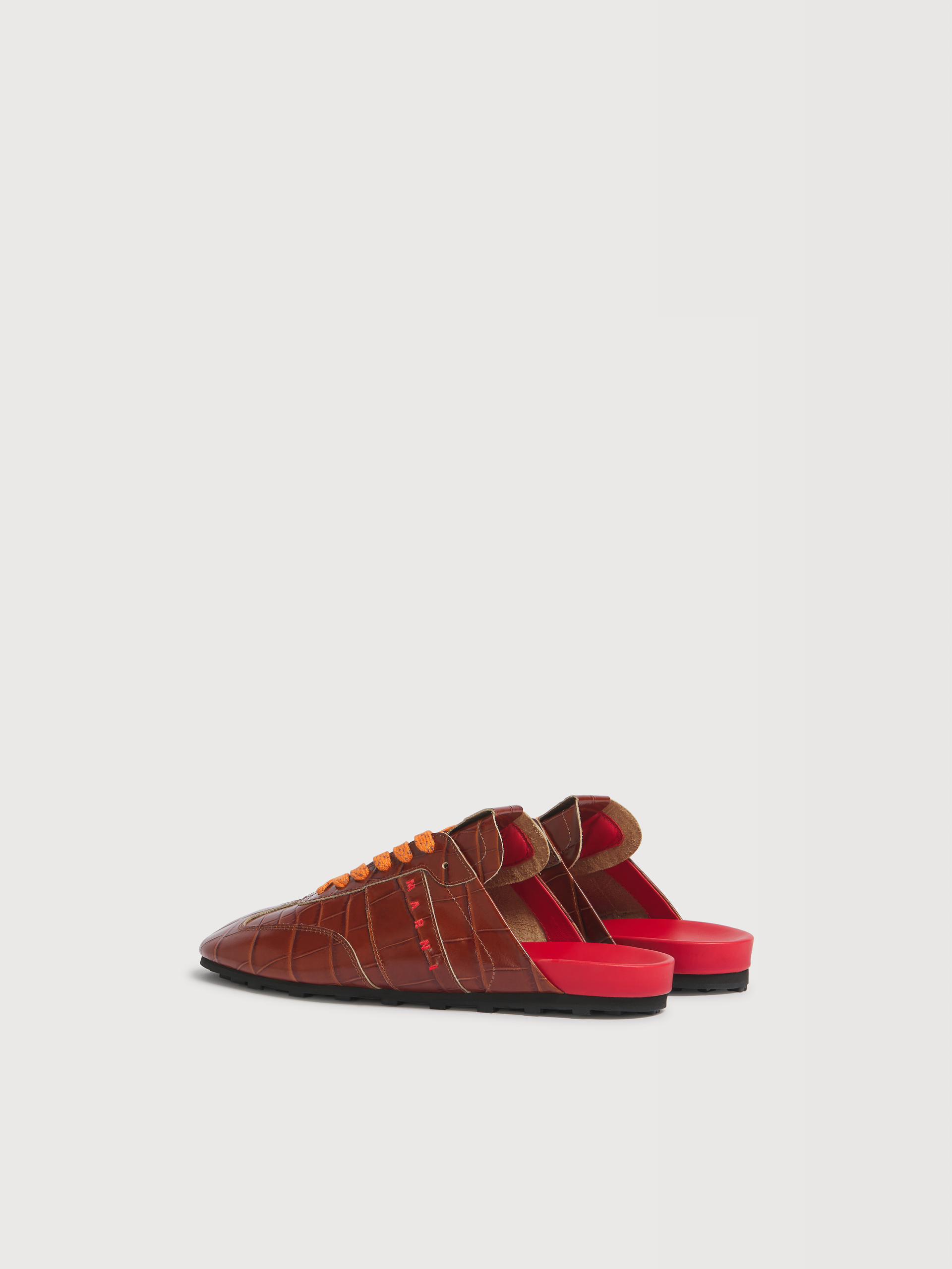 Brown croc-effect leather Softy Soccer slip-on sneaker - Sneakers - Image 3