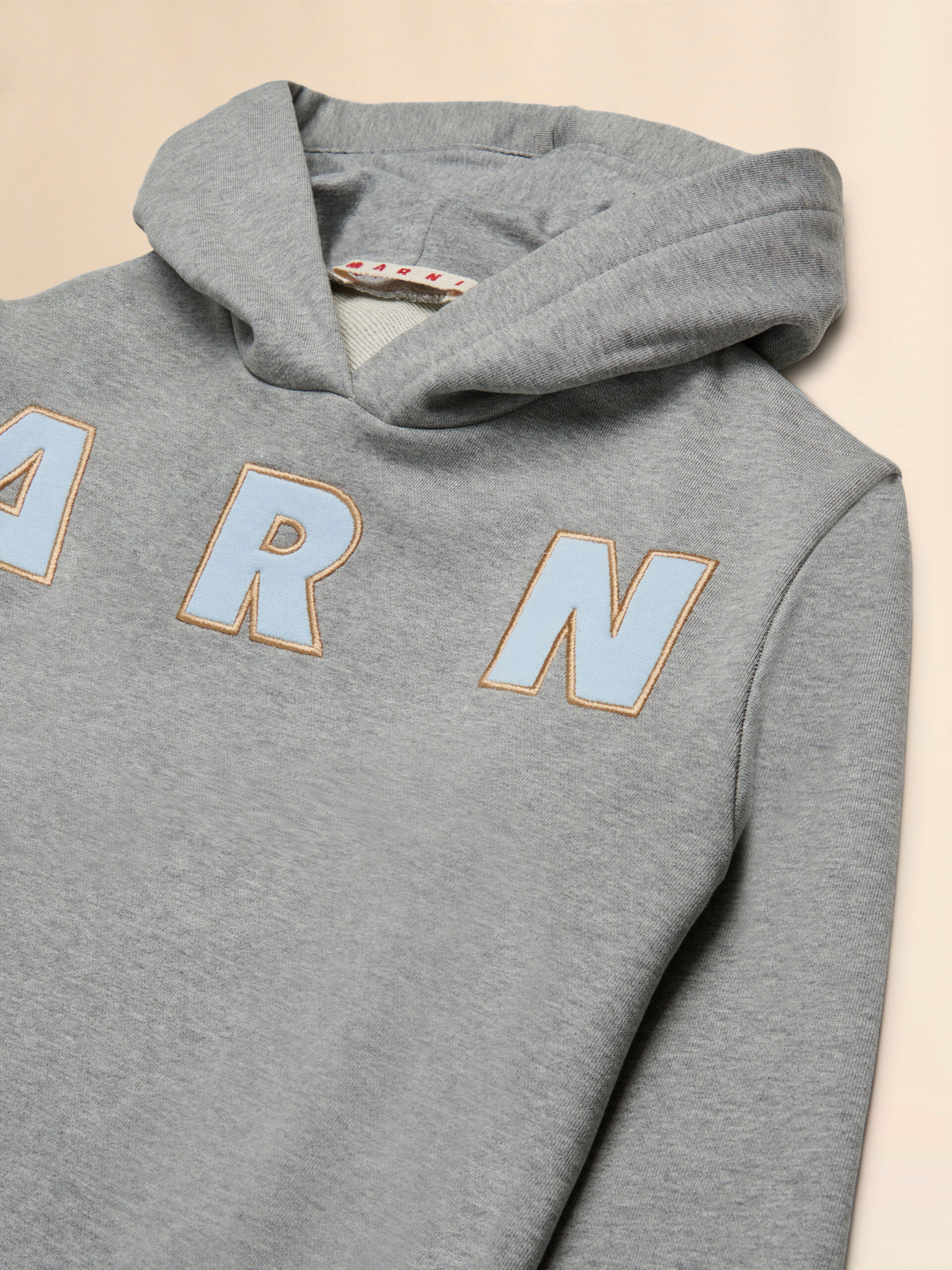 Grey cotton hoodie with Marni patches - Sweaters - Image 3