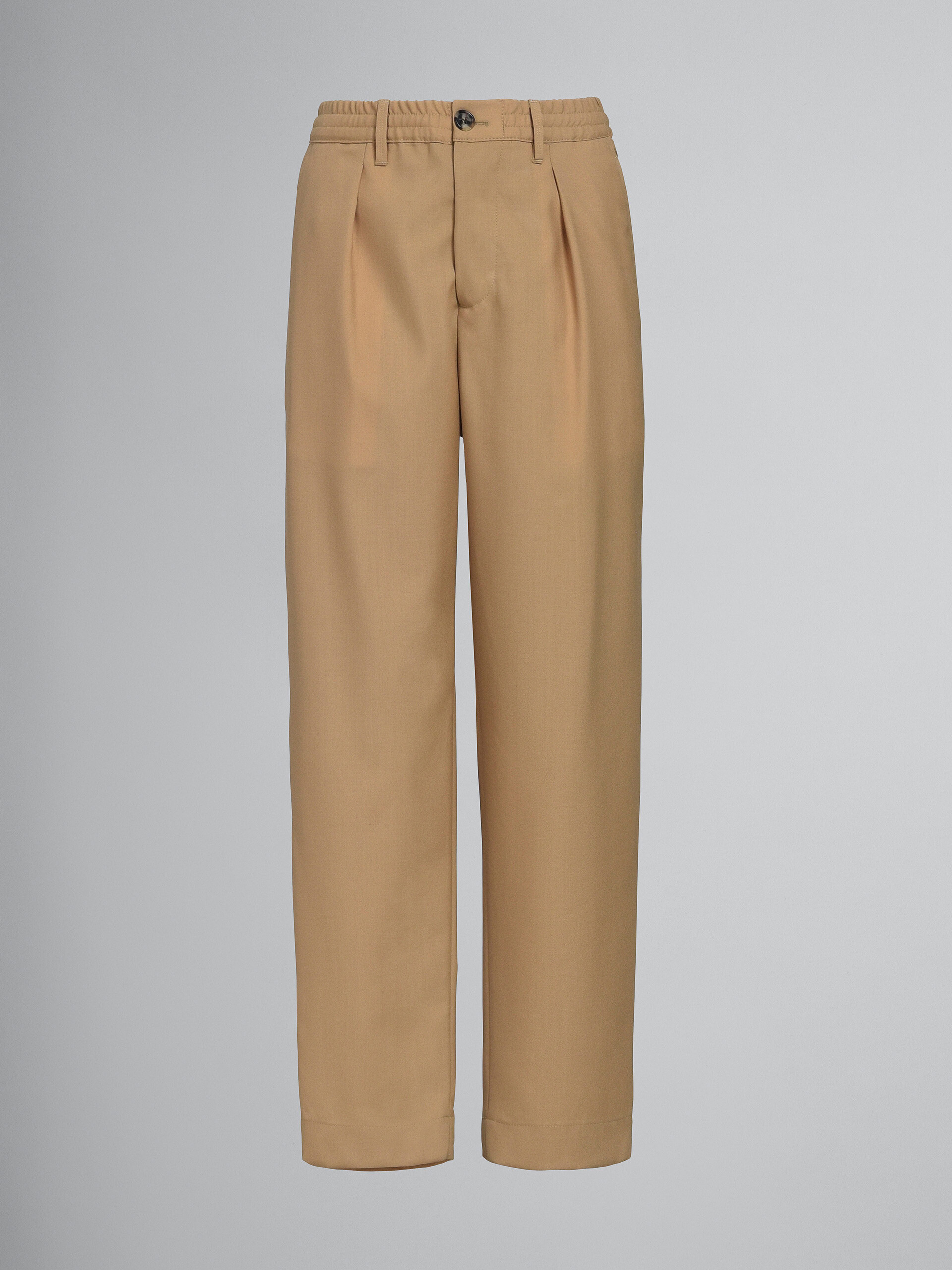 Beige tropical wool trousers - Pants - Image 1