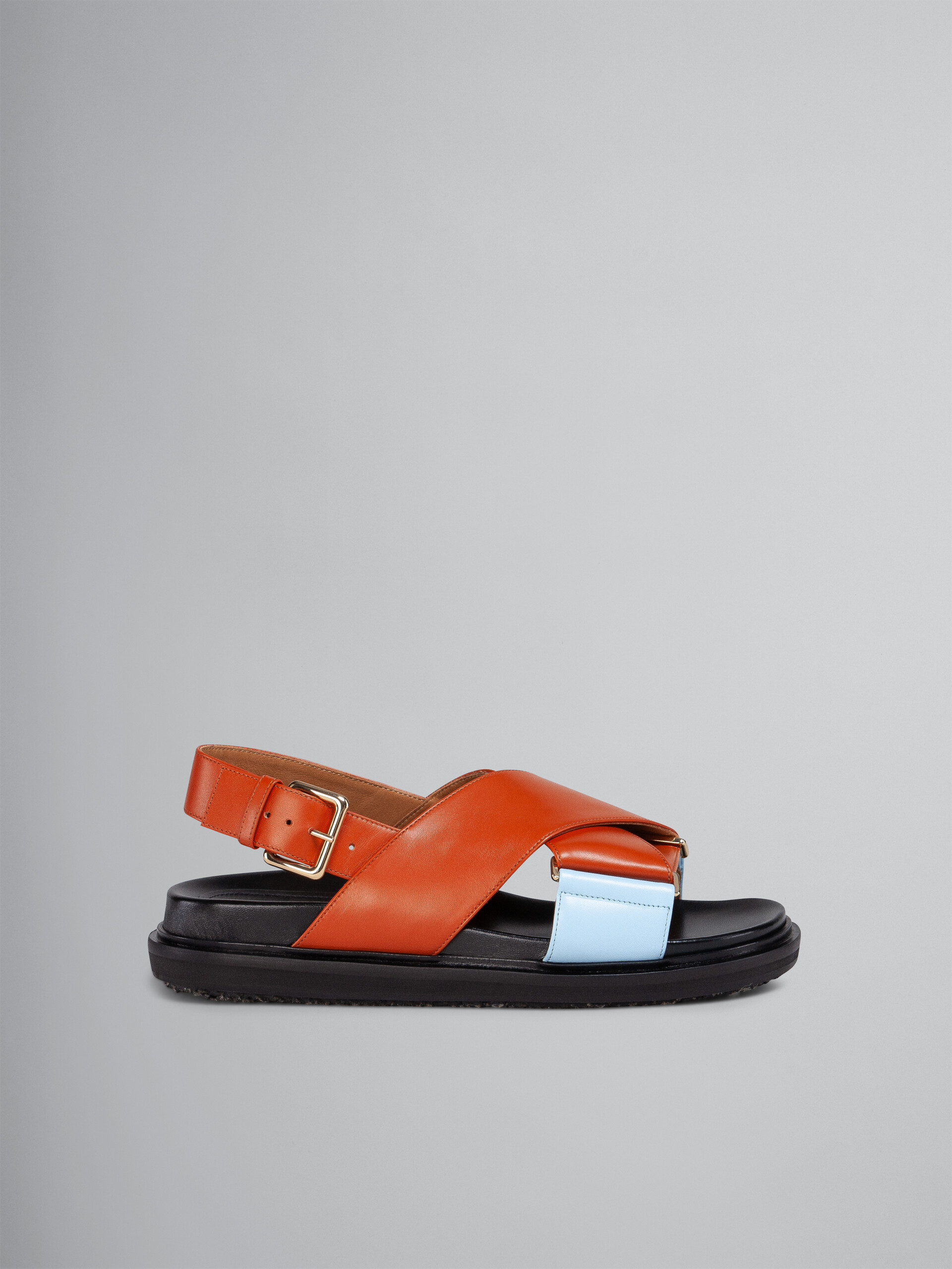 Sky blue and orange leather Fussbett - Sandals - Image 1