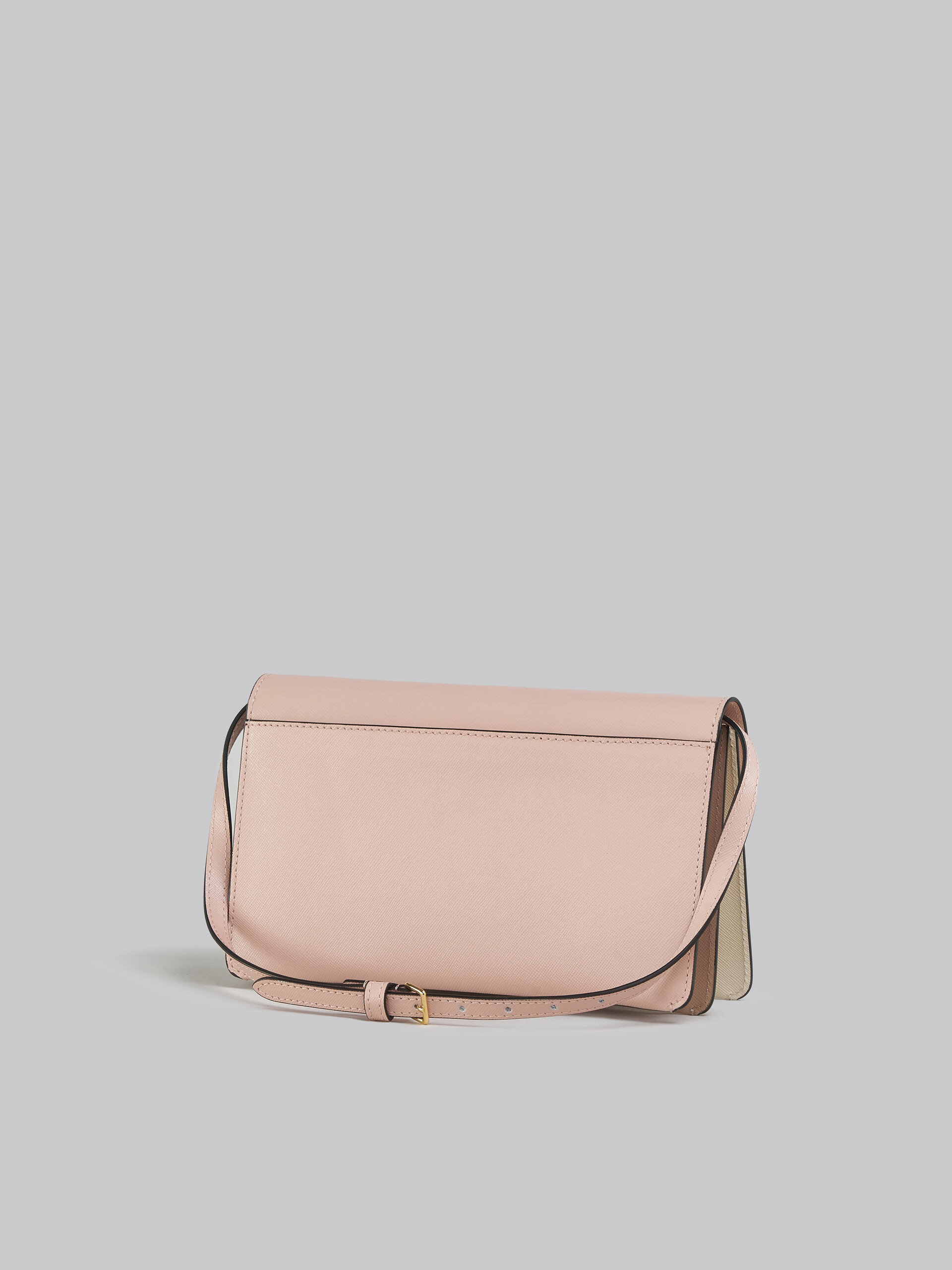 Trunk Clutch in pink white and beige saffiano leather - Pochettes - Image 3