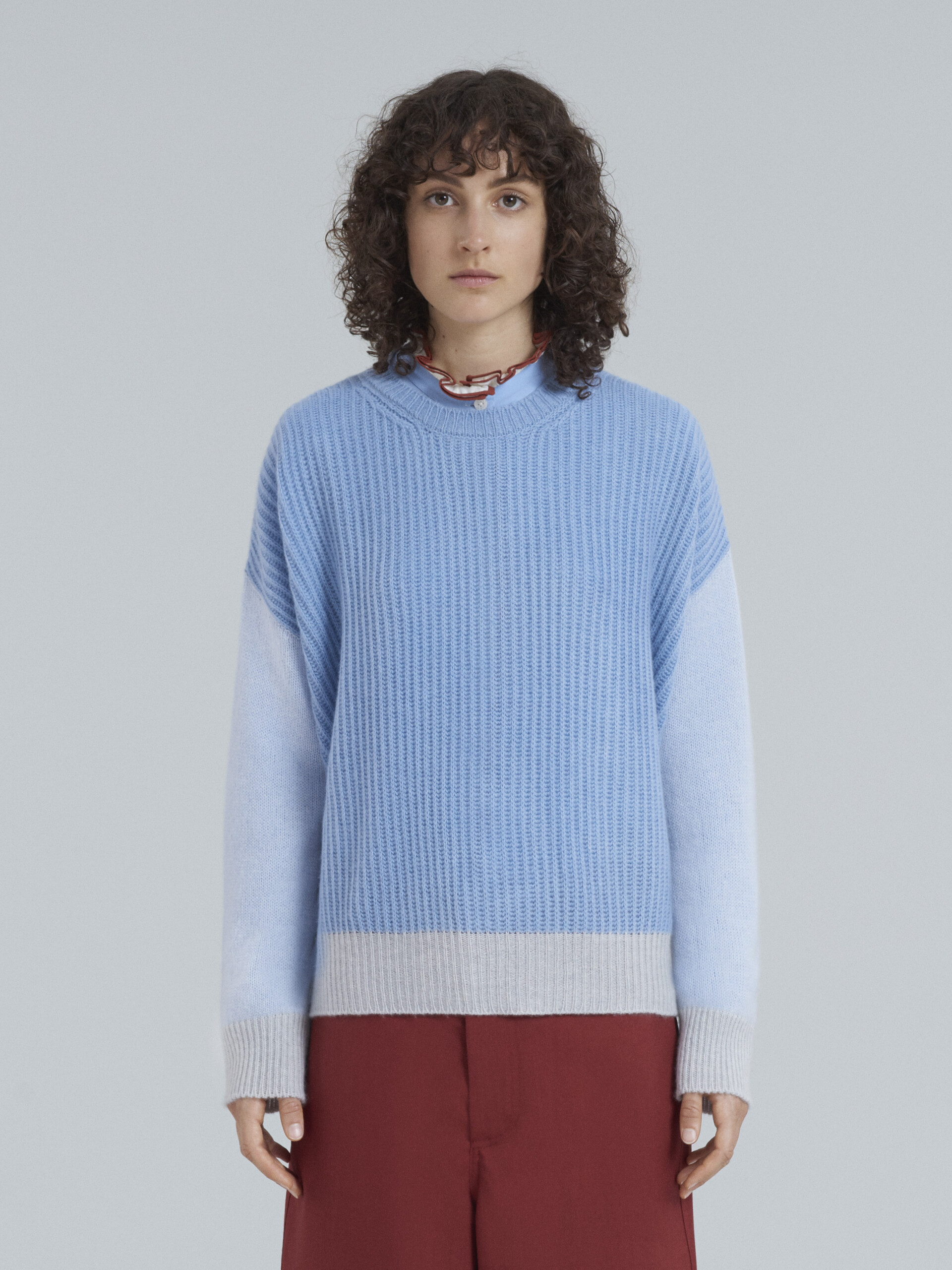 Cashmere sweater with colour-block pattern - Pullovers - Image 2