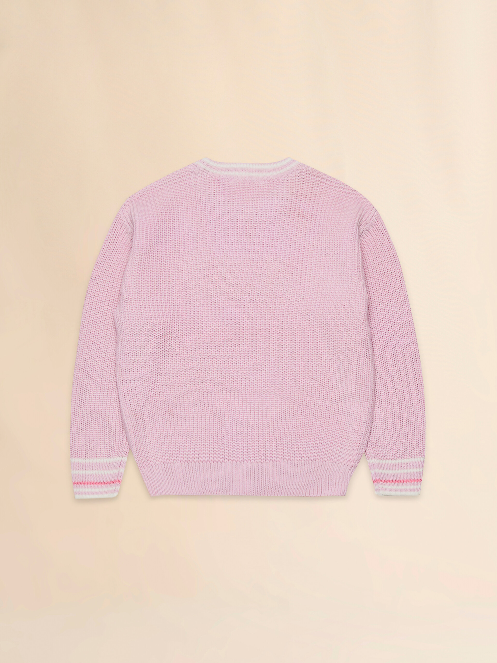 Pink cotton pullover with logo - Knitwear - Image 2