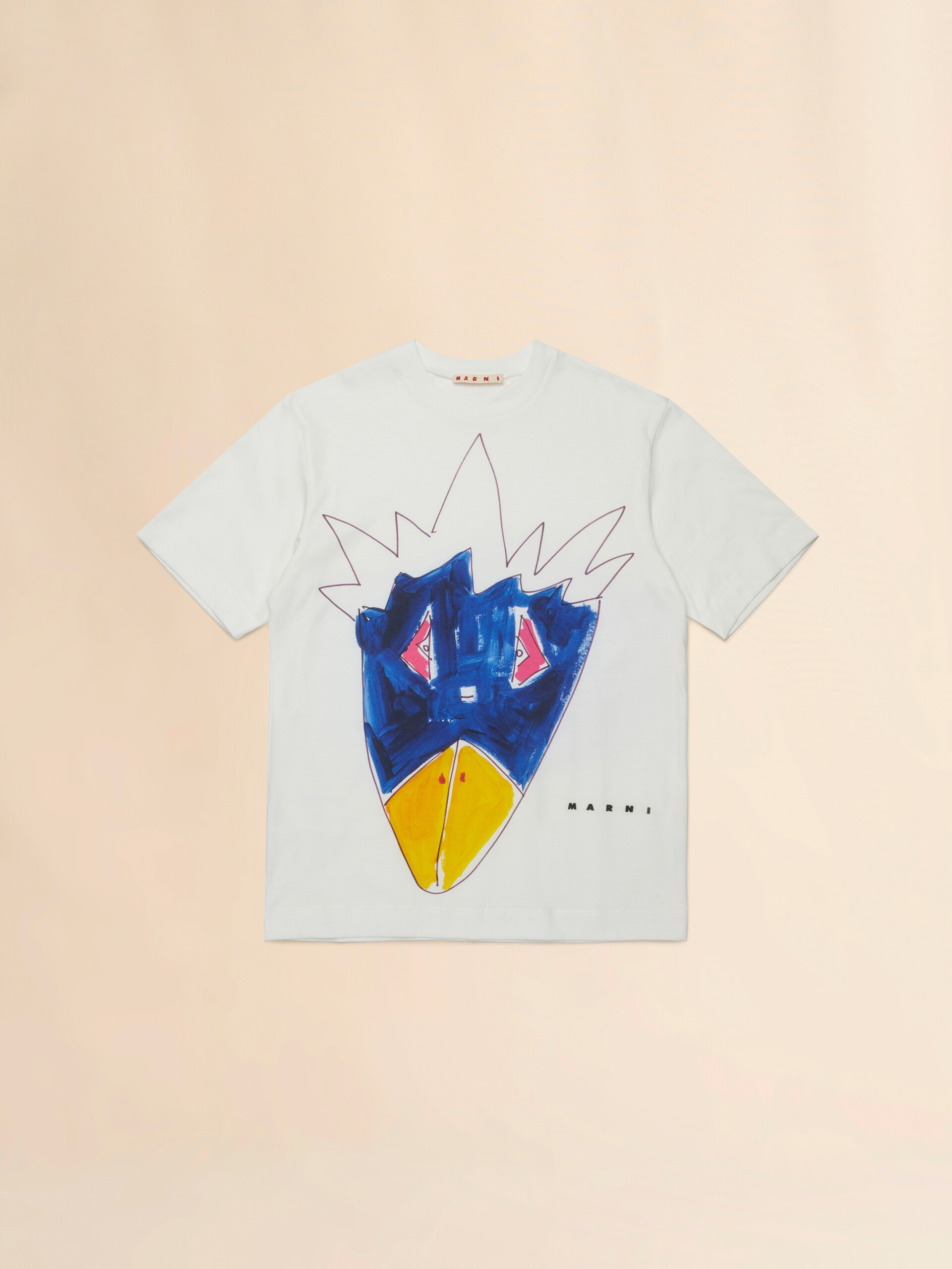 Off-white cotton T-shirt with Soggetti Animali print - T-shirts - Image 1