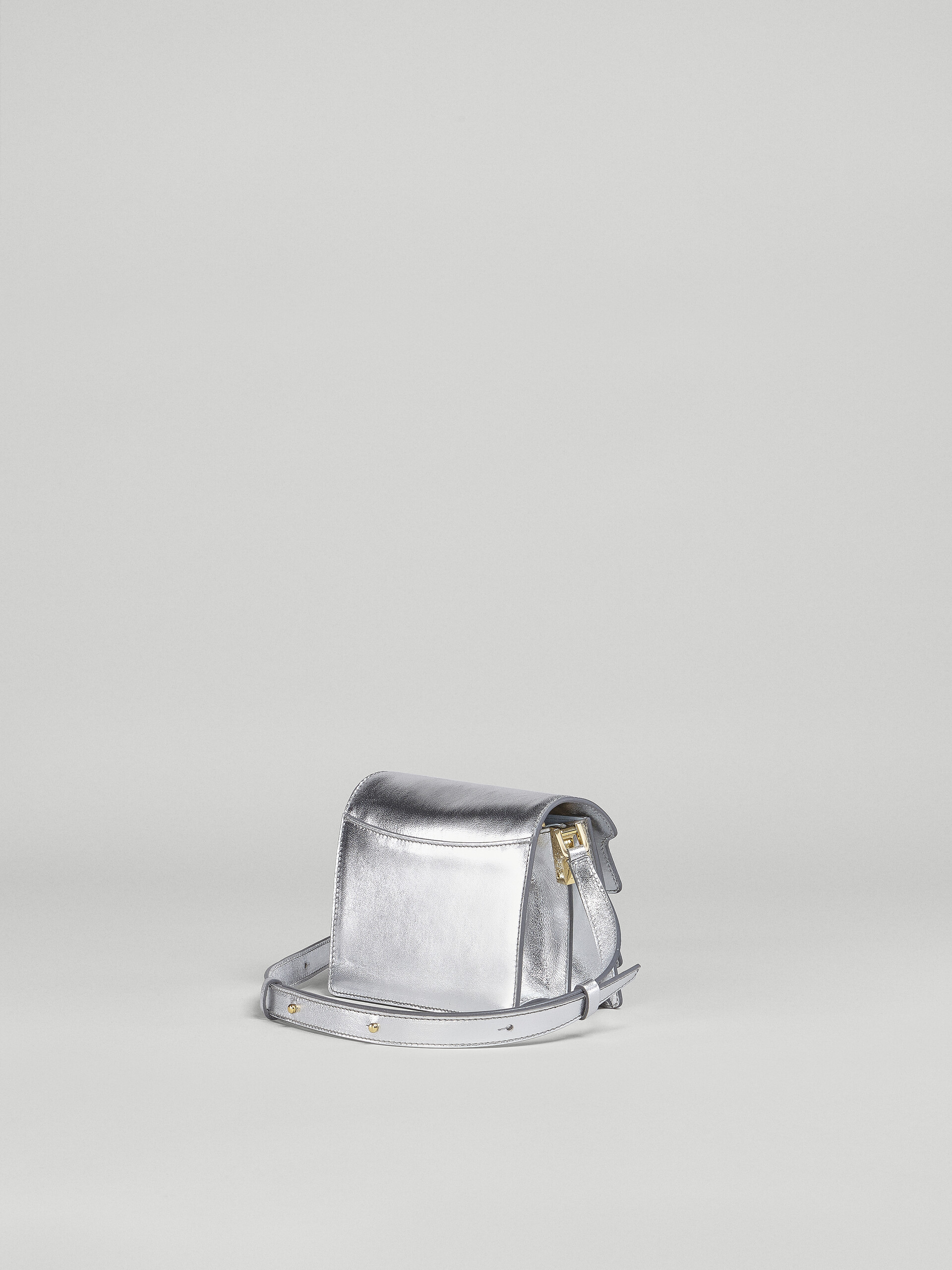TRUNK SOFT mini bag in silver metallic leather - Shoulder Bags - Image 2
