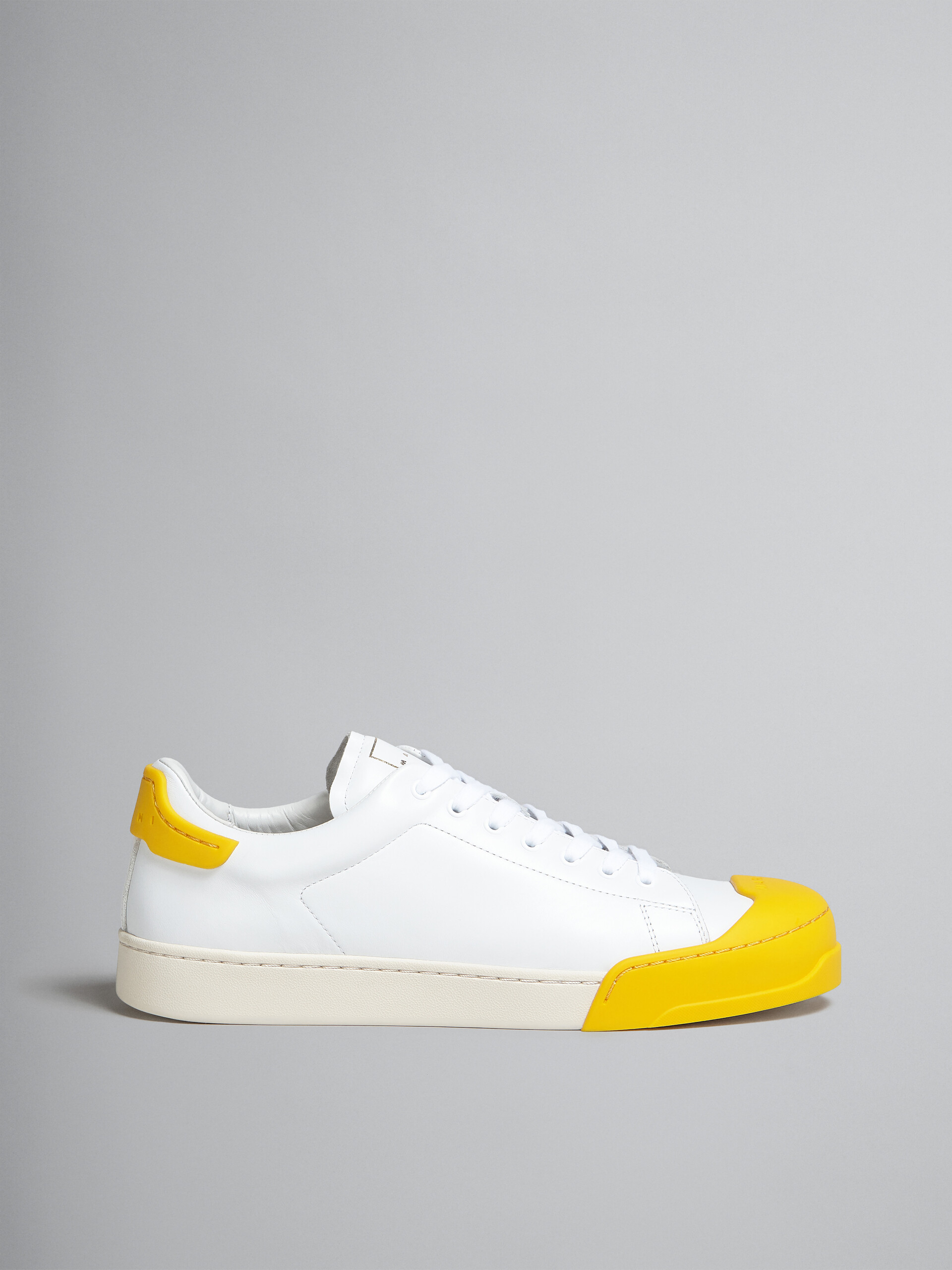 Sneaker Dada Bumper in pelle bianca e gialla - Sneakers - Image 1