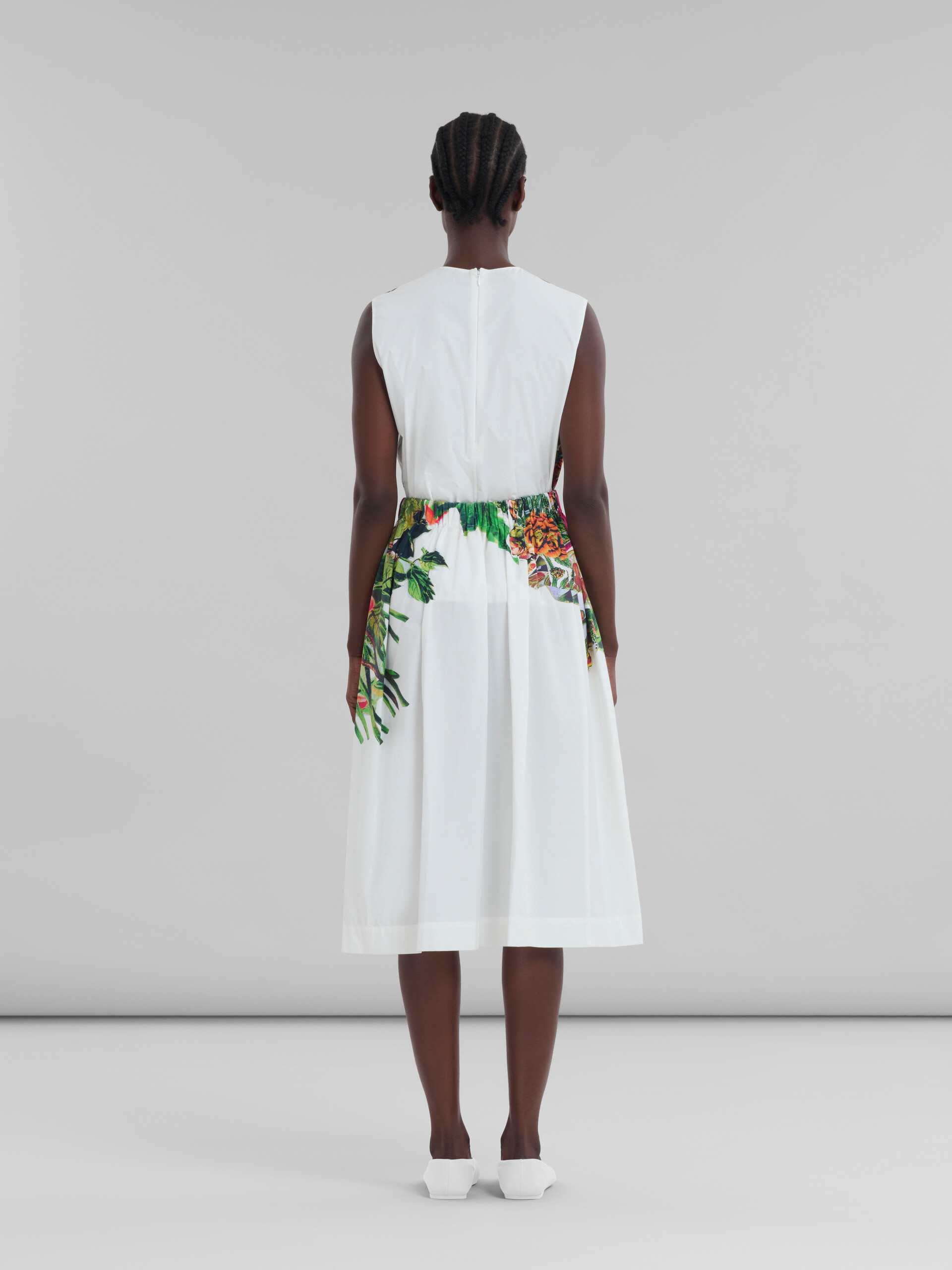 White poplin skirt with Mystical Bloom print - Skirts - Image 3