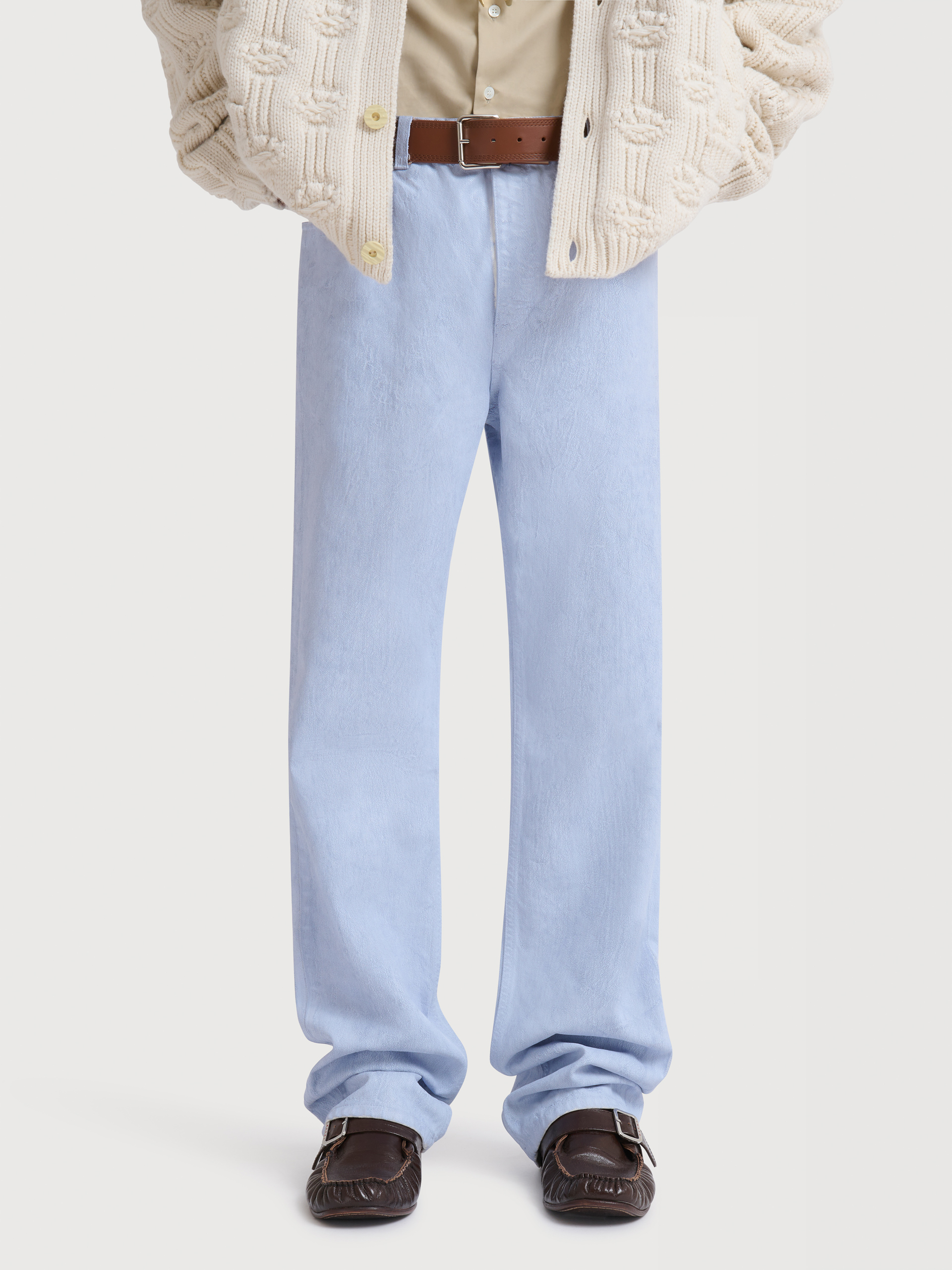 Light blue coated denim jeans - Pants - Image 5