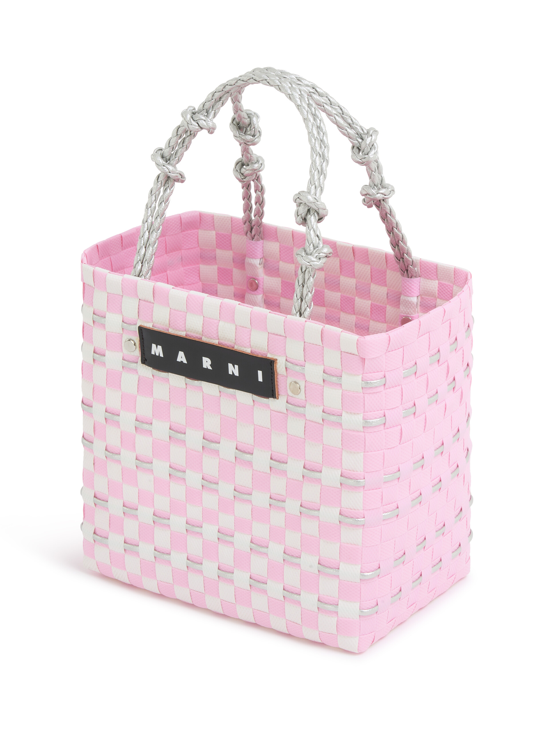 マルニ　カゴバッグ　ショッピングバッグ　ピンク　マルニマーケット ピンク MARNI MARKET ブレードハンドル バスケットバッグ | Marni