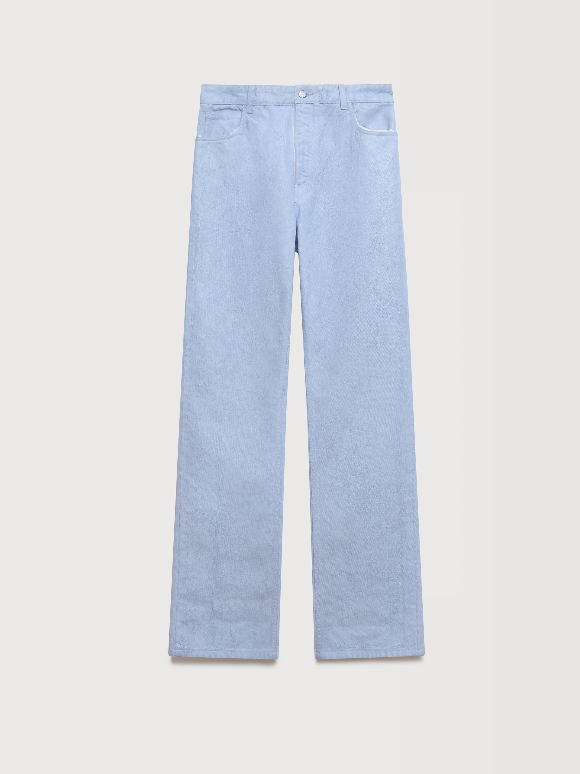 Light blue coated denim jeans - Pants - Image 1