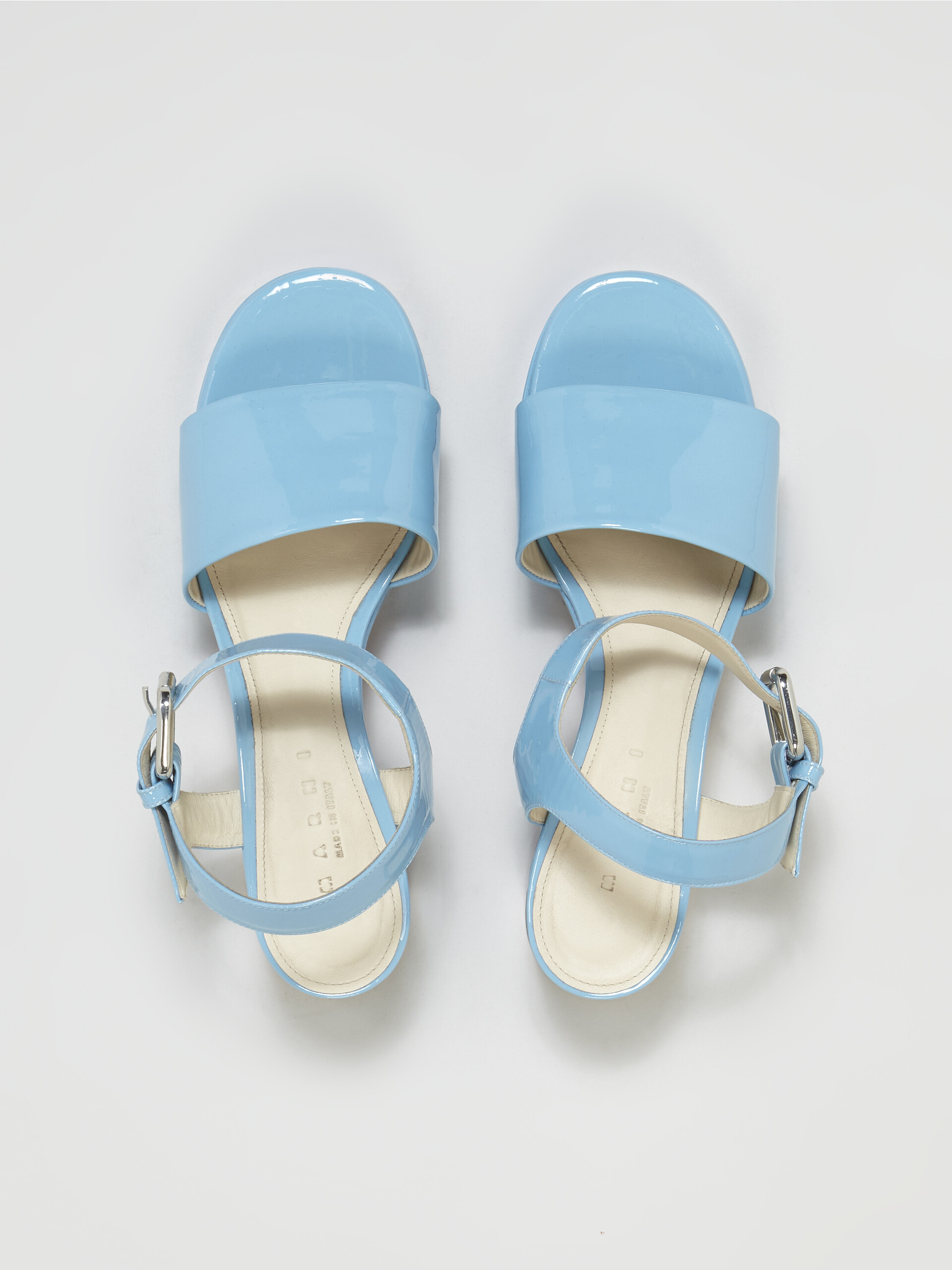 light blue leather sandals