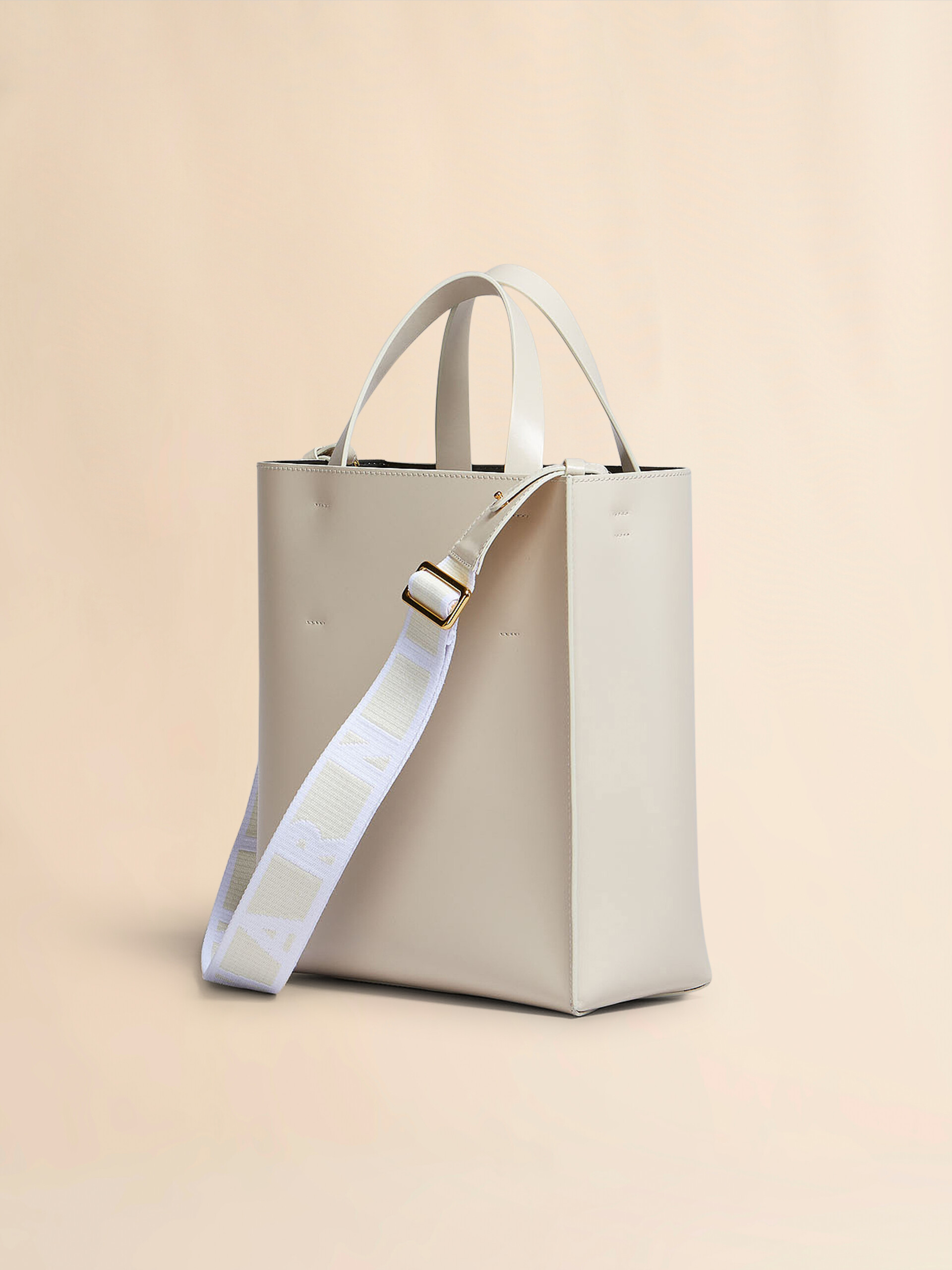 Kleine Tasche Museo aus cremefarbenem Leder | Marni 