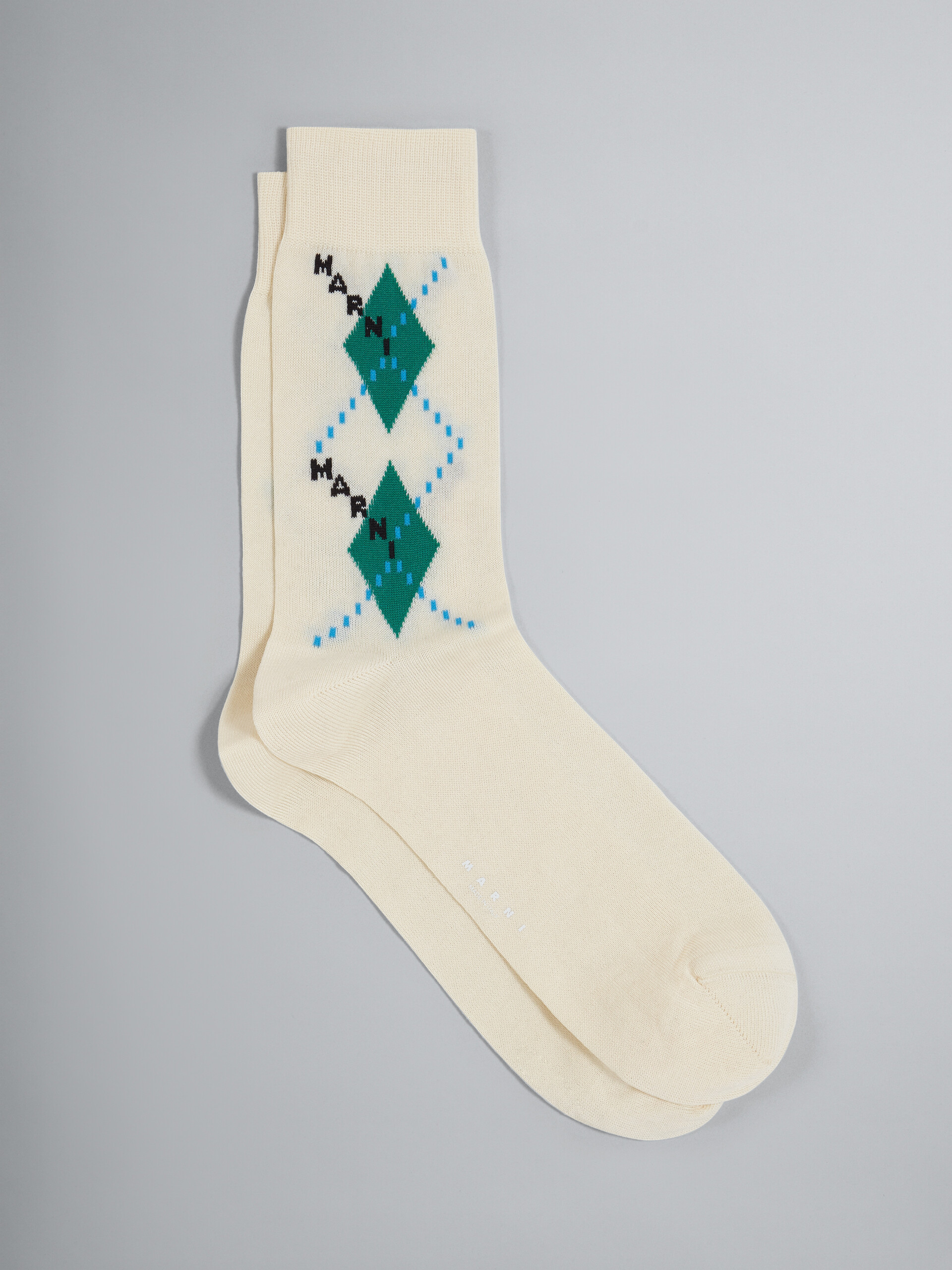 White lisle cotton and nylon sock - Socks - Image 1