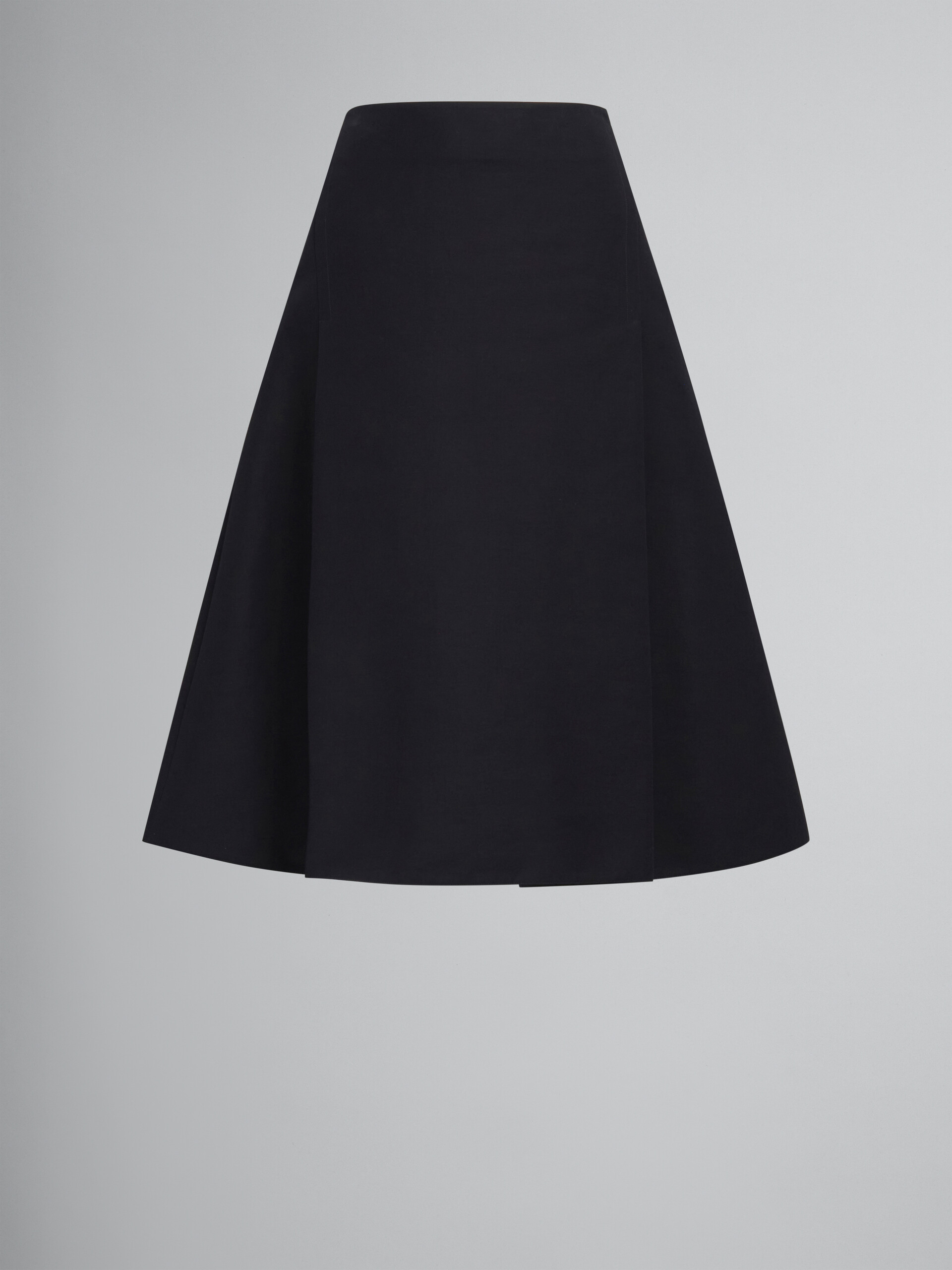 Black cady midi skirt with maxi pleats - Skirts - Image 1