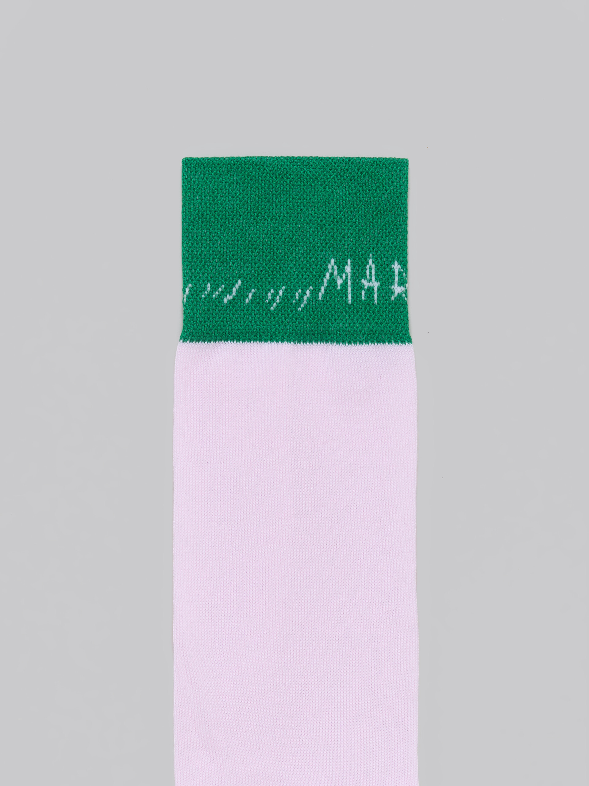 Pink colour-block cotton socks with Marni mending - Socks - Image 3