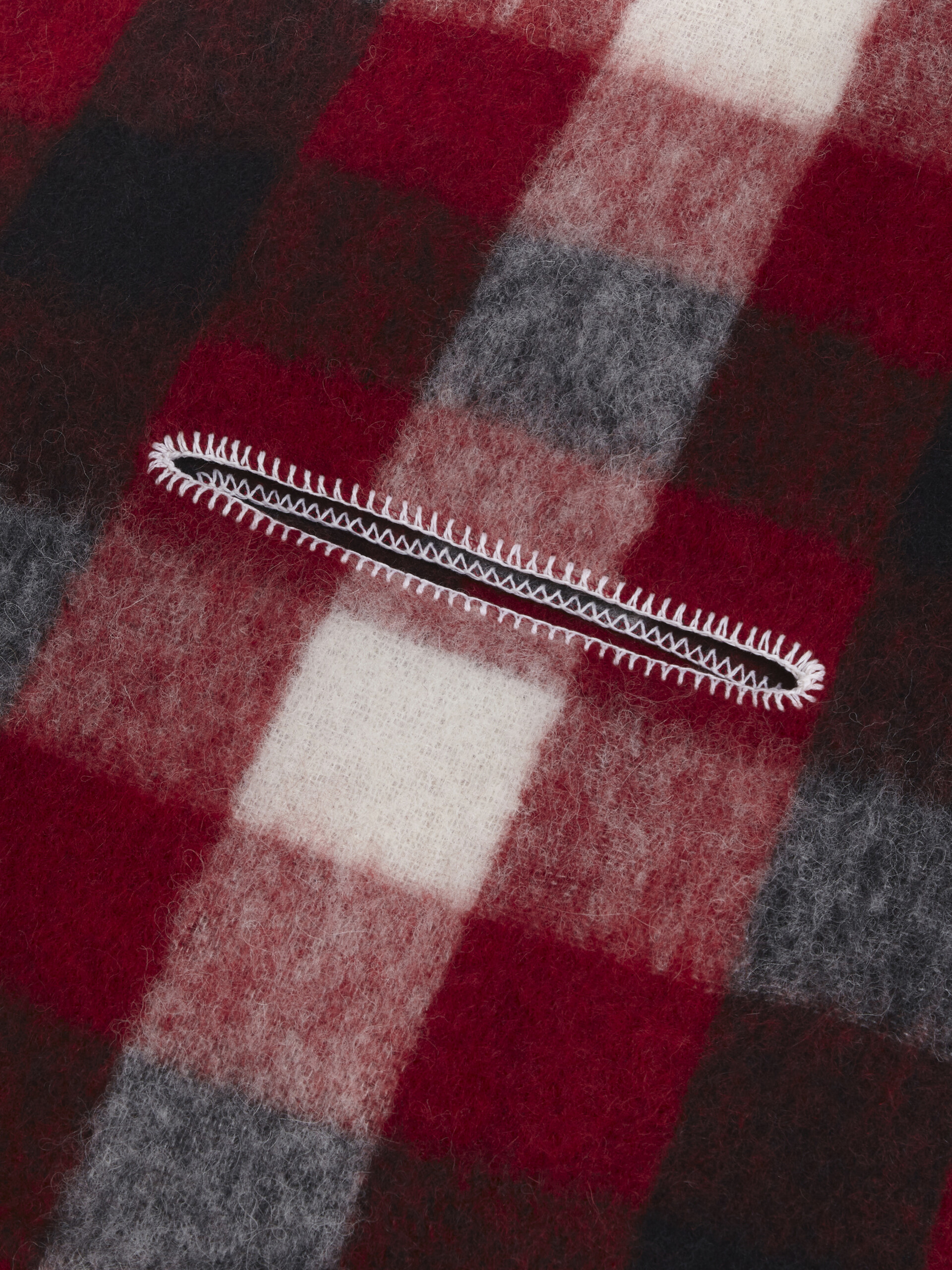 Alpaca and mohair scarf with check design - Other accessories - Image 2