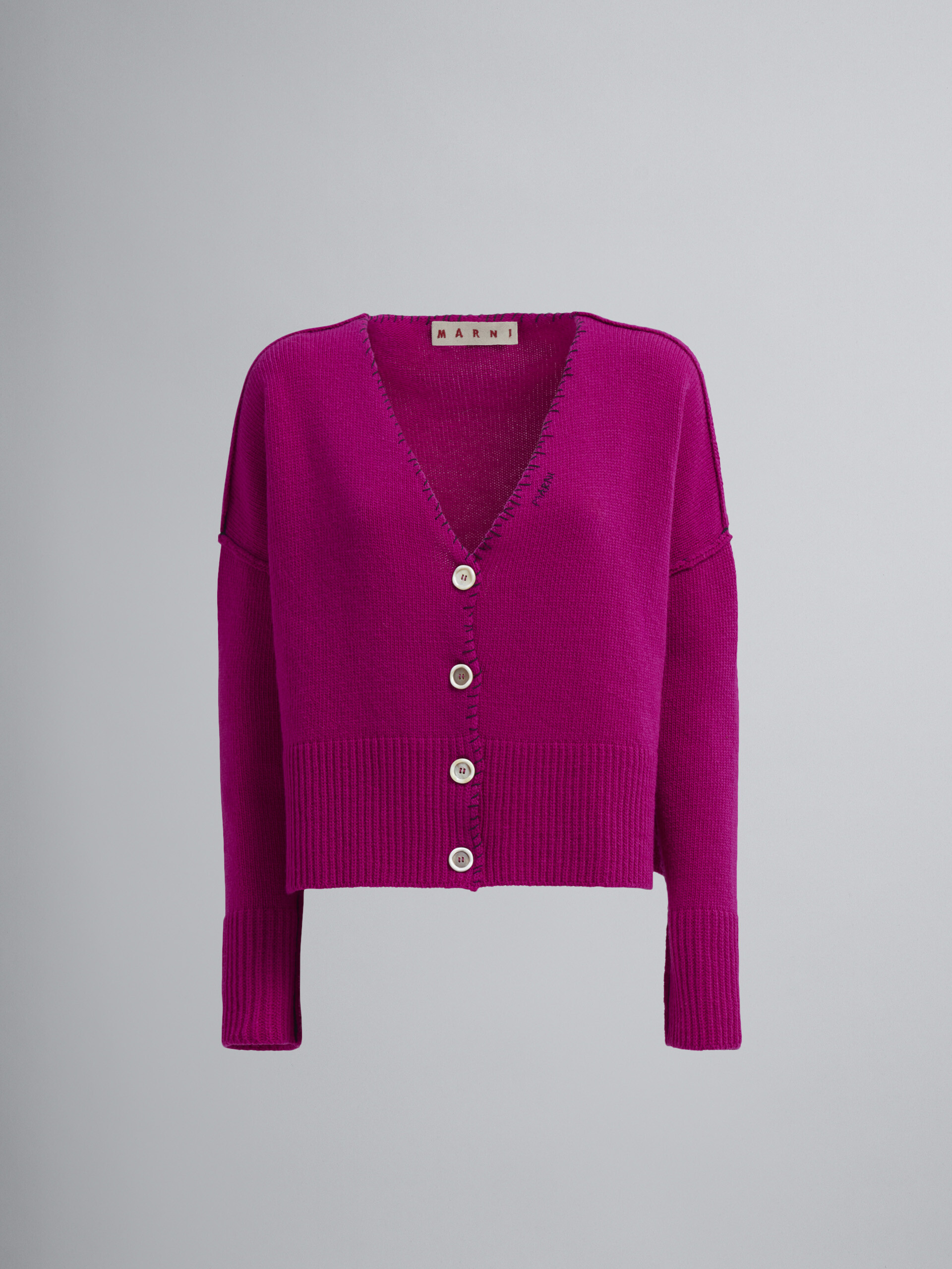 Cardigan in morbida lana Shetland rosa - Pullover - Image 1