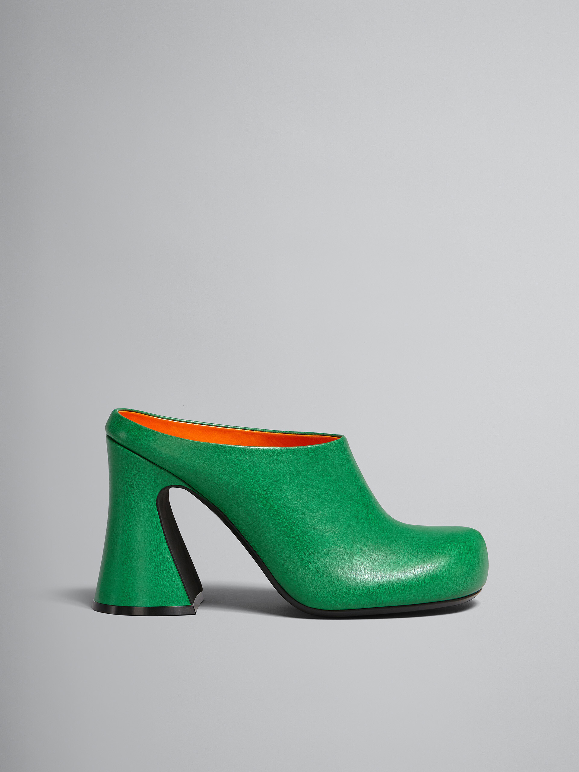 Green leather sabot - Clogs - Image 1