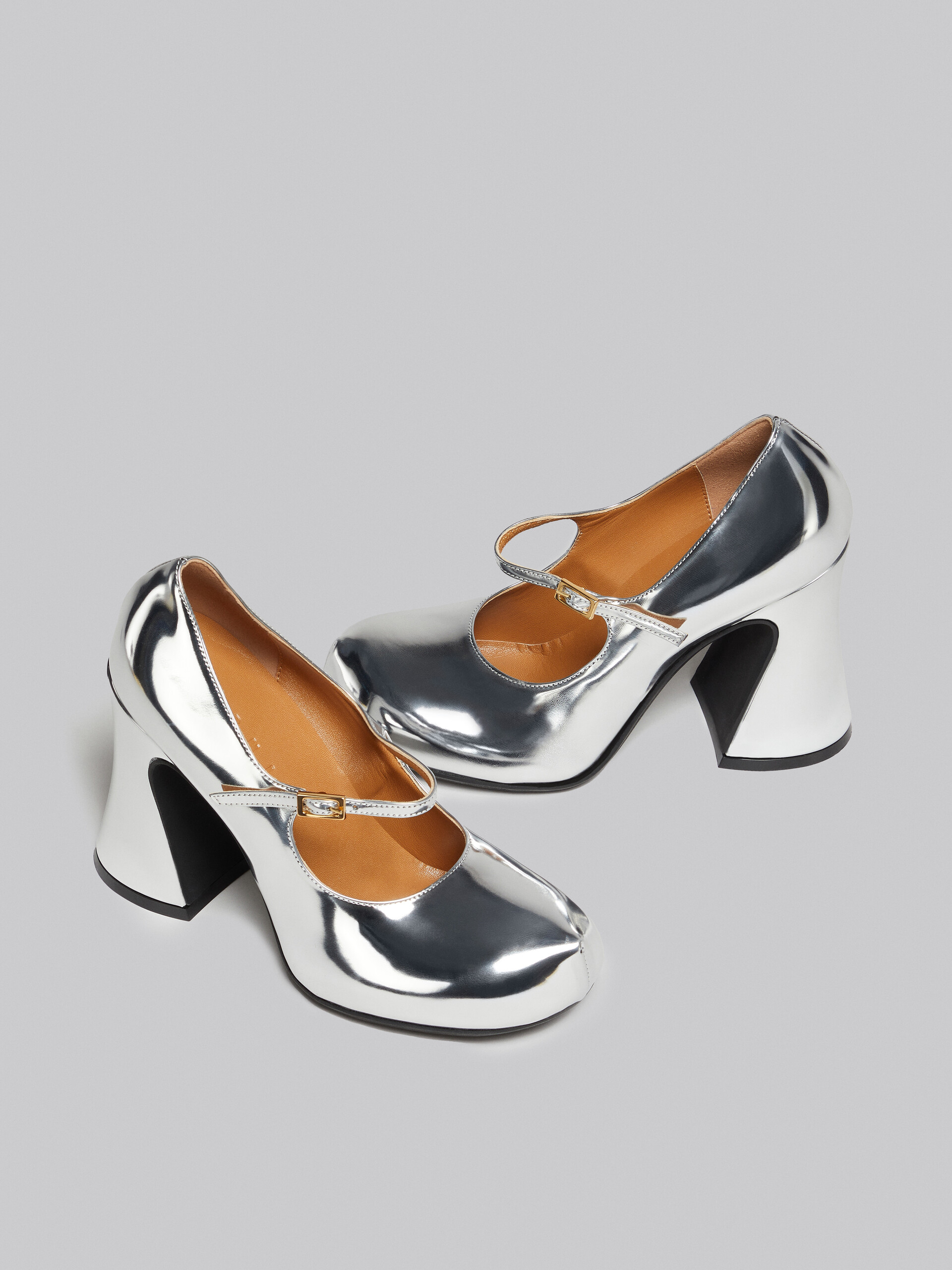 Silver mirrored leather Mary Janes - Sneakers - Image 5