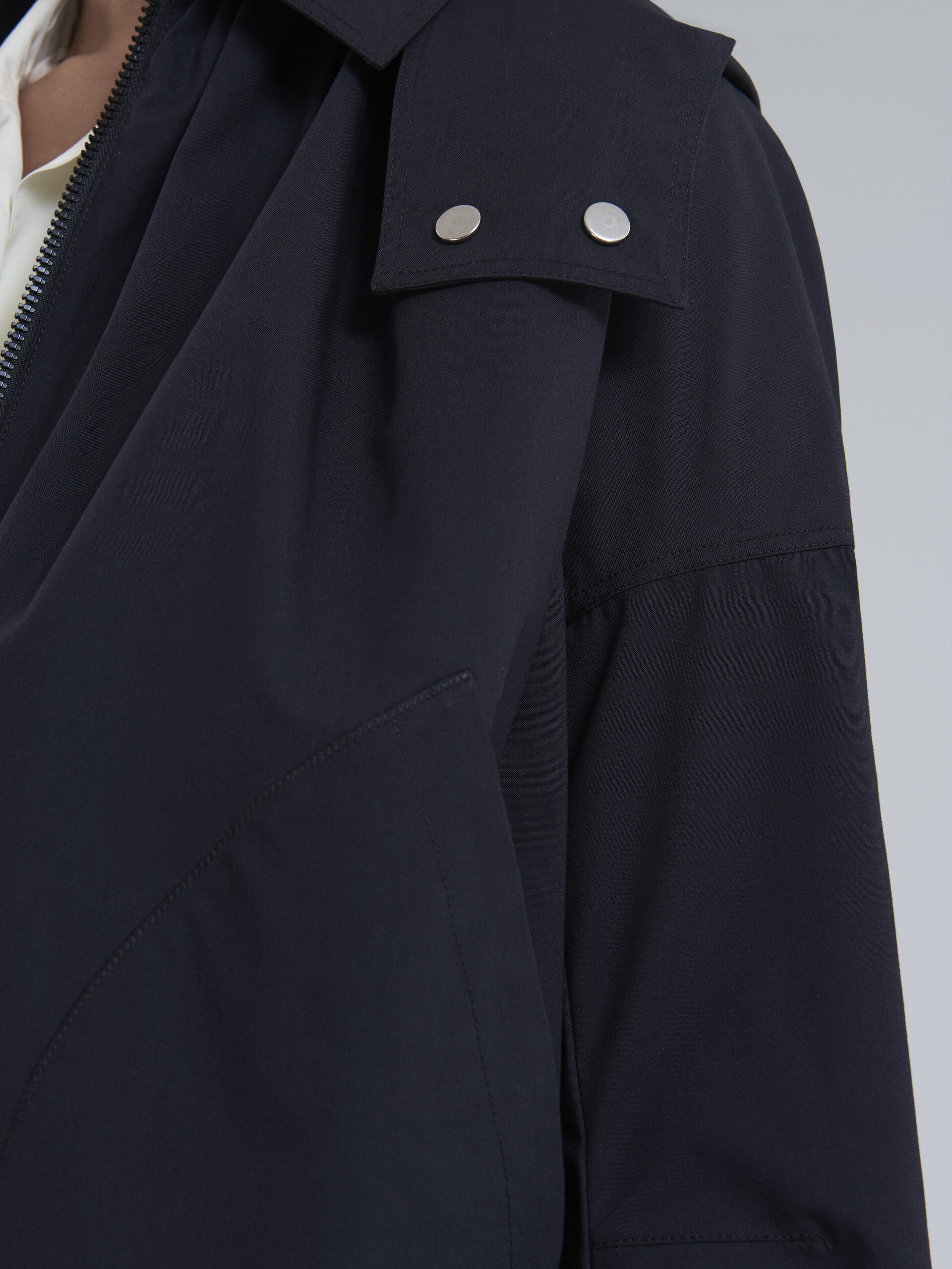 Technical cotton jacket with kimono sleeves and hood - Jackets - Image 5