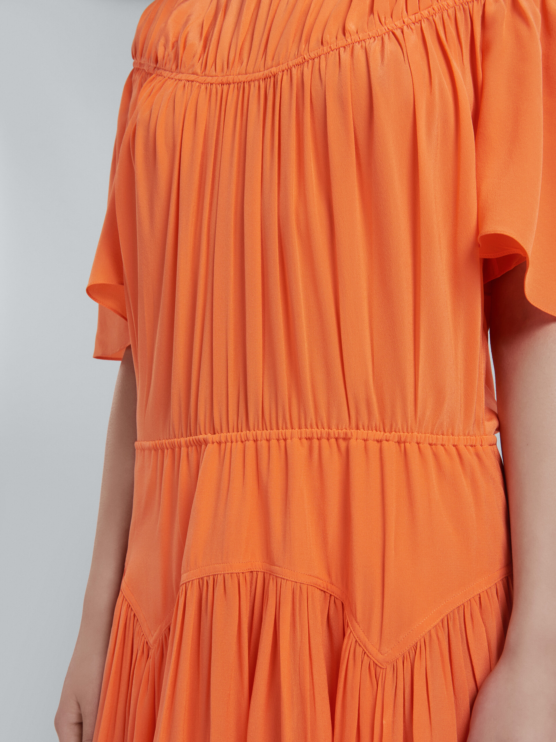 Long dress in orange silk - Dresses - Image 5