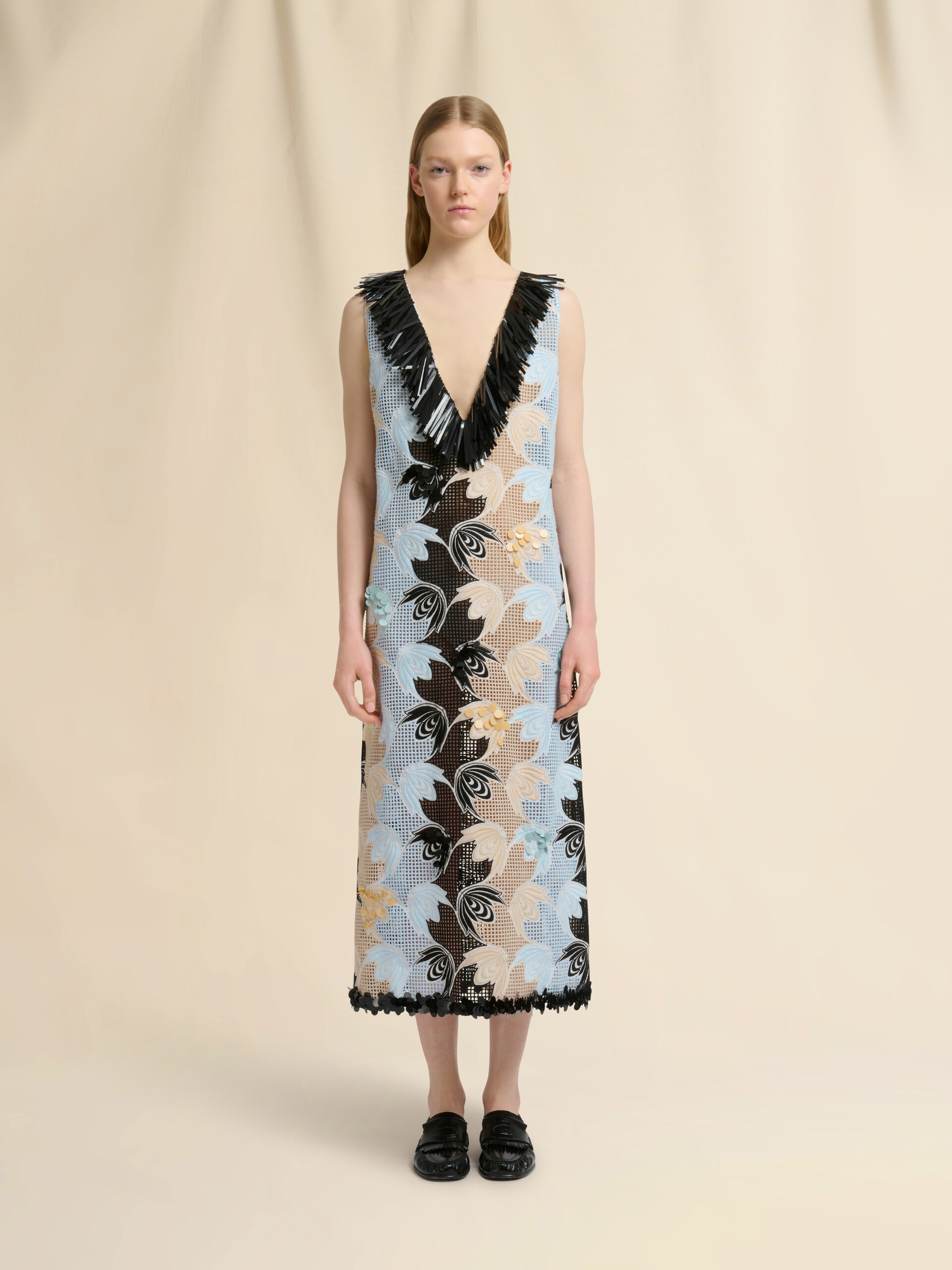 Blue and black broderie anglaise floral dress - Dresses - Image 2