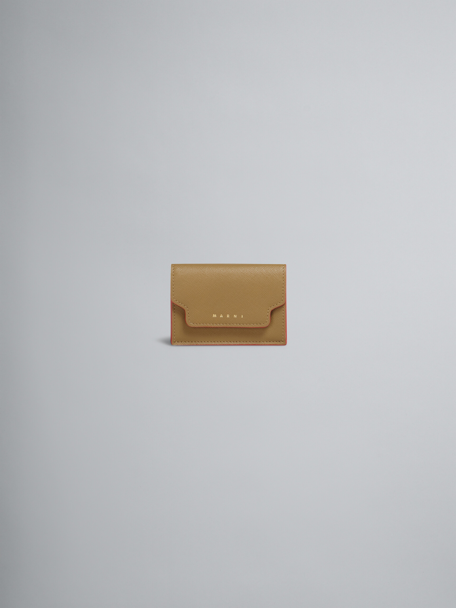 Green saffiano calfskin tri-fold wallet - Wallets - Image 1