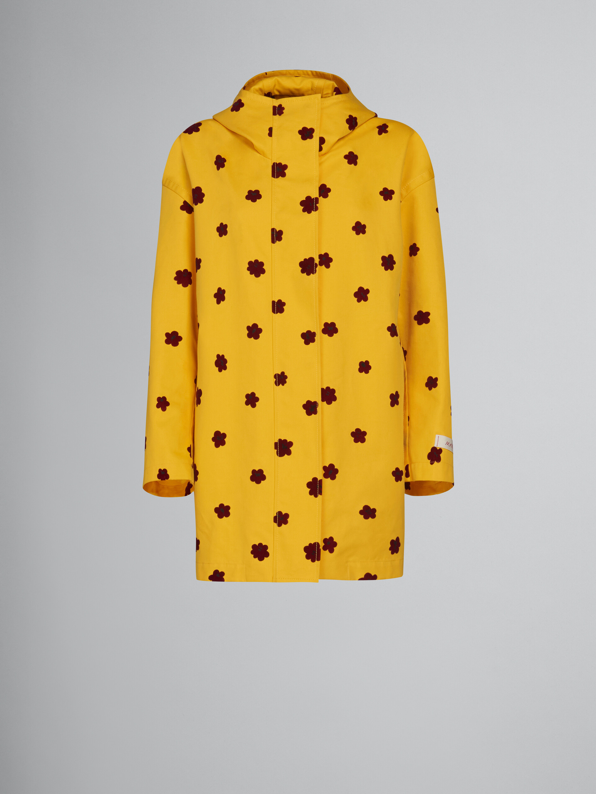 Yellow parka with Draft Flower print - Jackets - Image 1