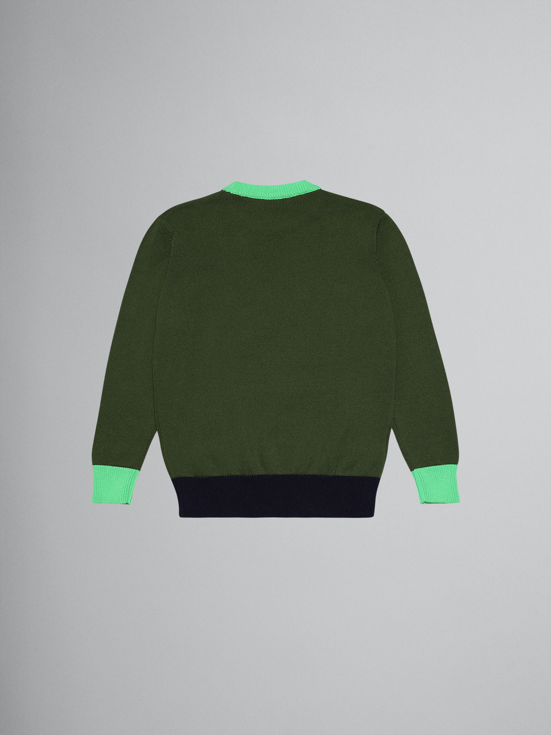Logo green cotton sweater - Knitwear - Image 2