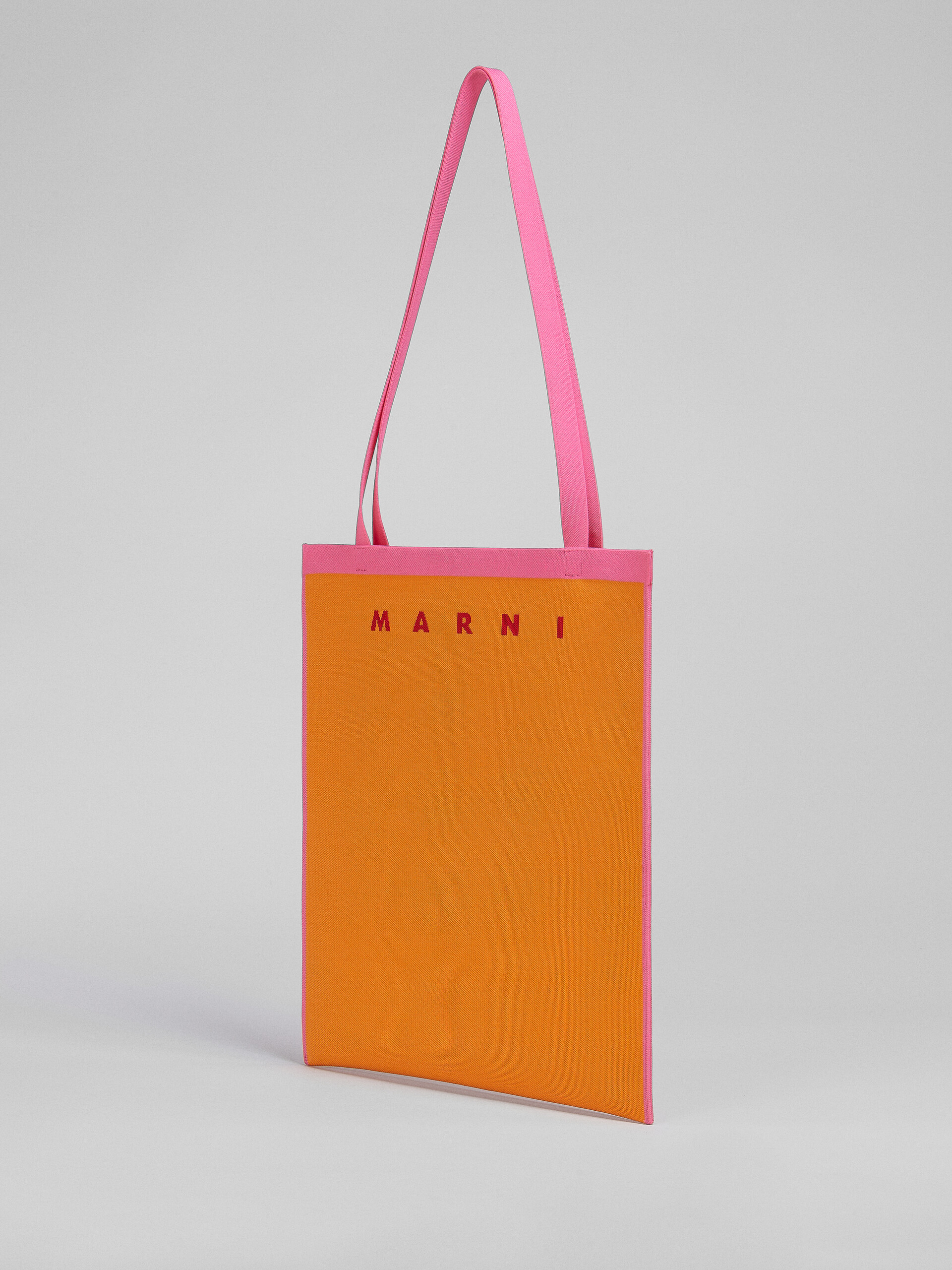 Orange and pink jacquard bag - Shopping Bags - Image 3