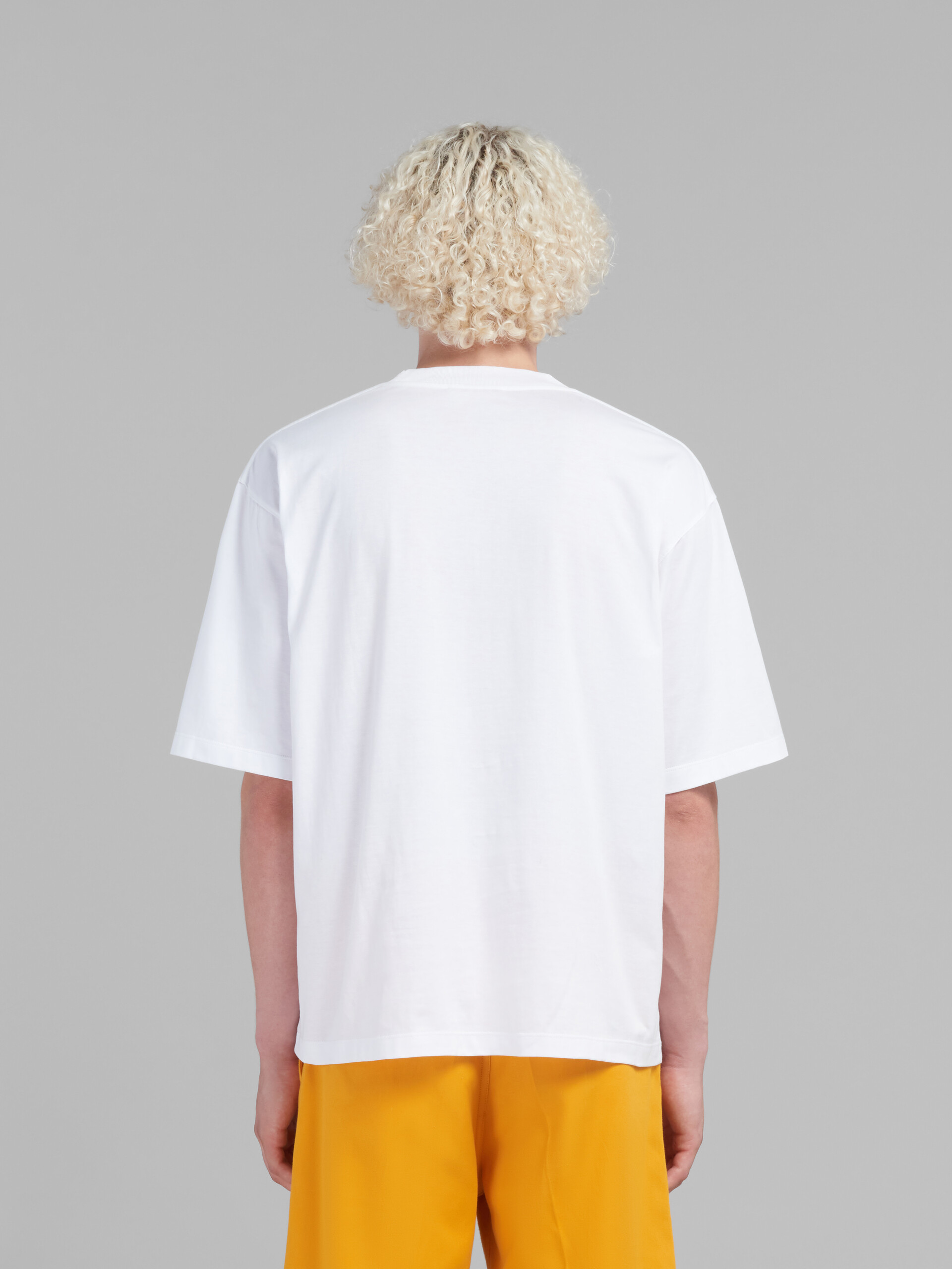 Camiseta blanca de algodón ecológico con estampado Marni Dripping - Camisetas - Image 3