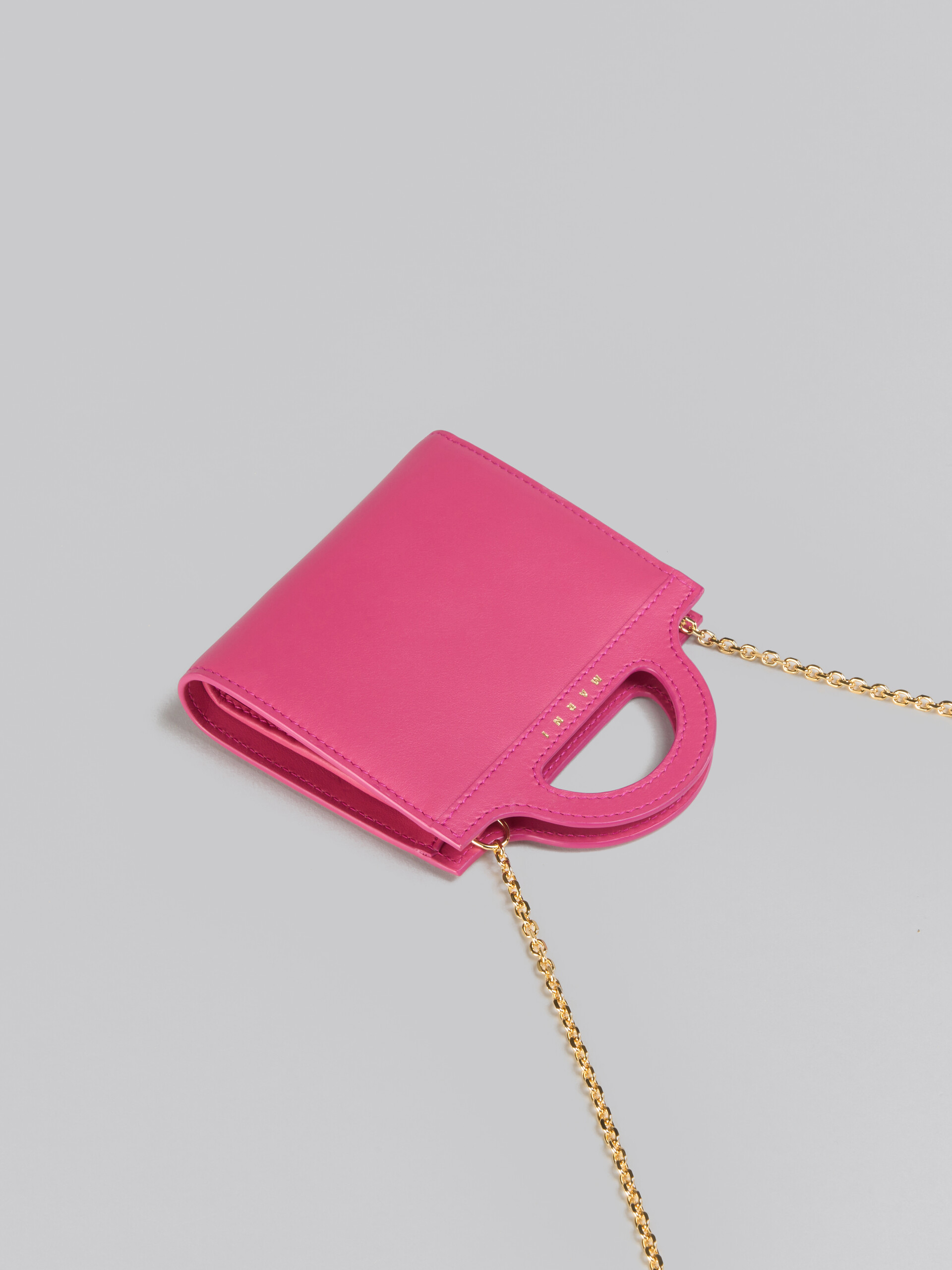 Pink leather Tropicalia wallet with chain strap Marni