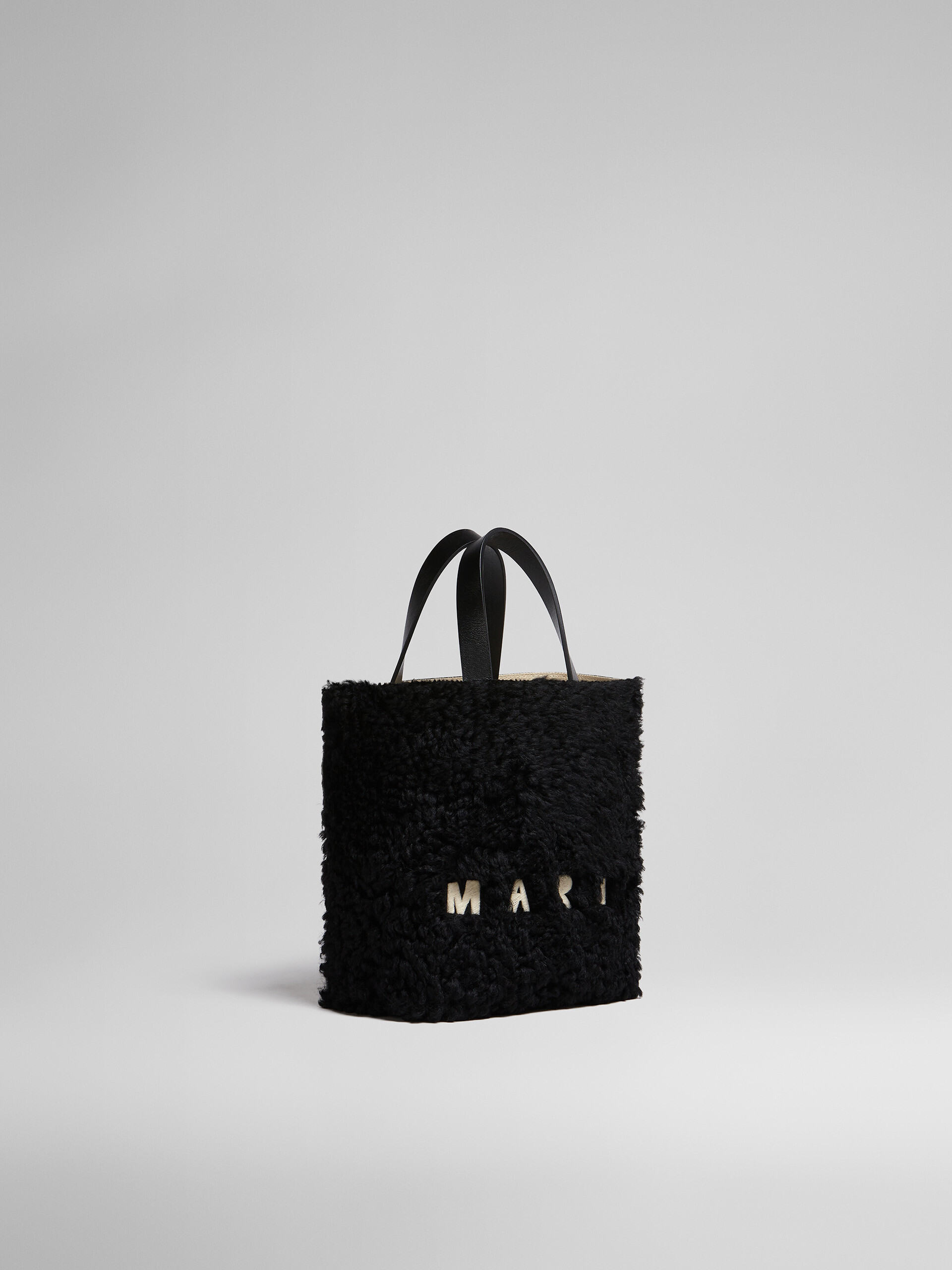 MUSEO SOFT mini bag in black shearling - Shopping Bags - Image 6