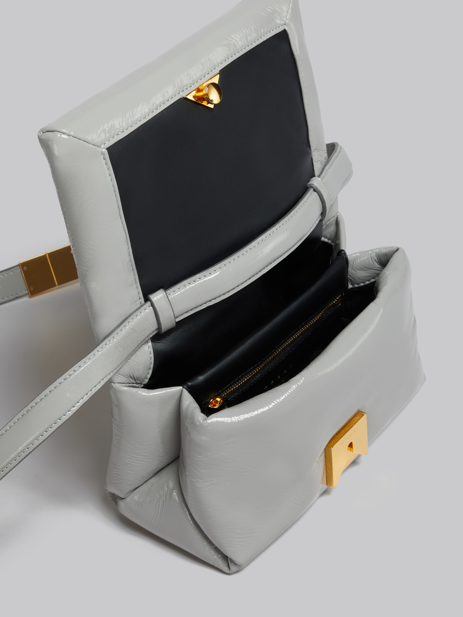 Small grey patent Prisma bag - Shoulder Bag - Image 4