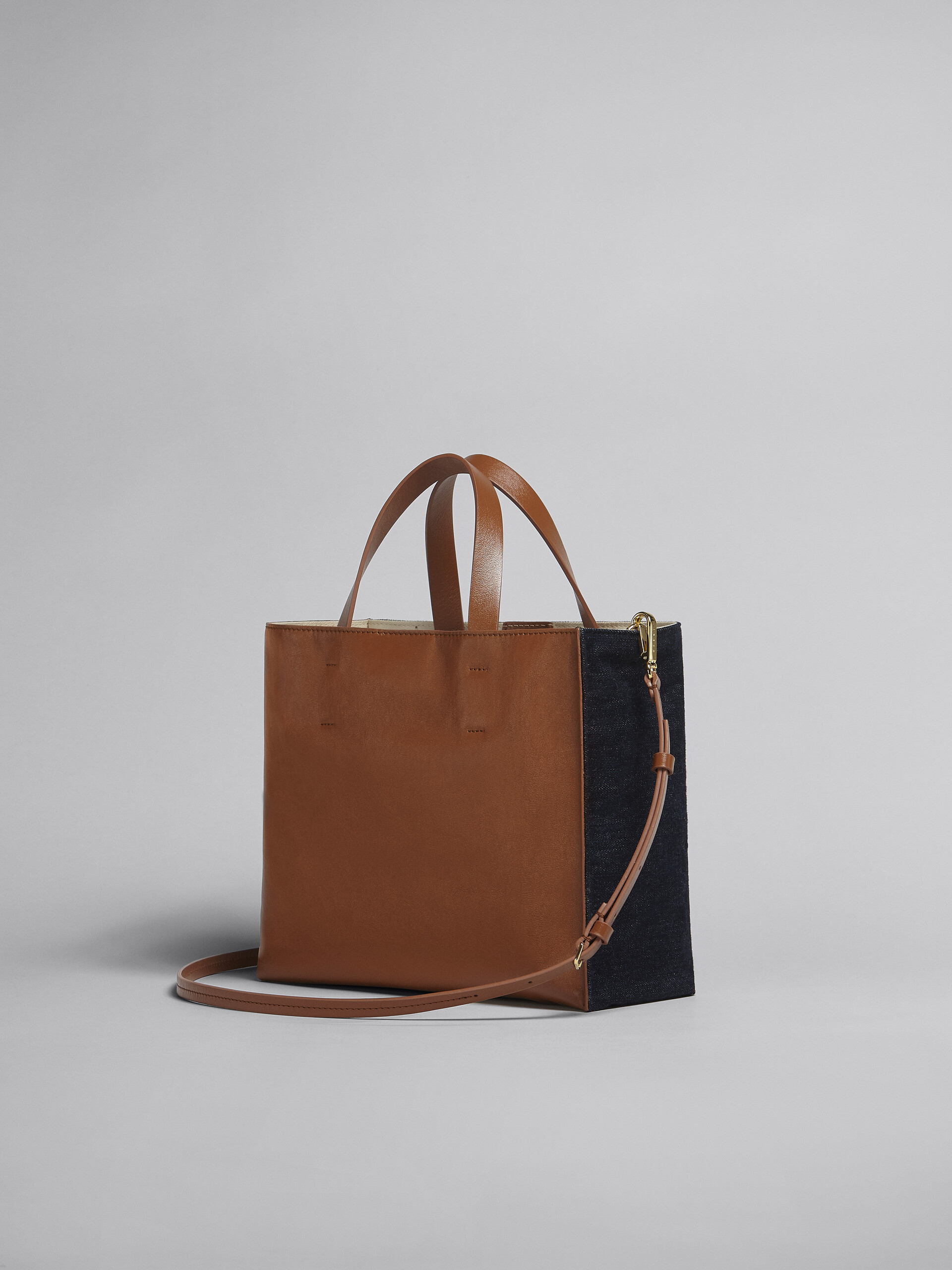 MUSEO SOFT small bag in denim and leather - Shopping Bags - Image 3