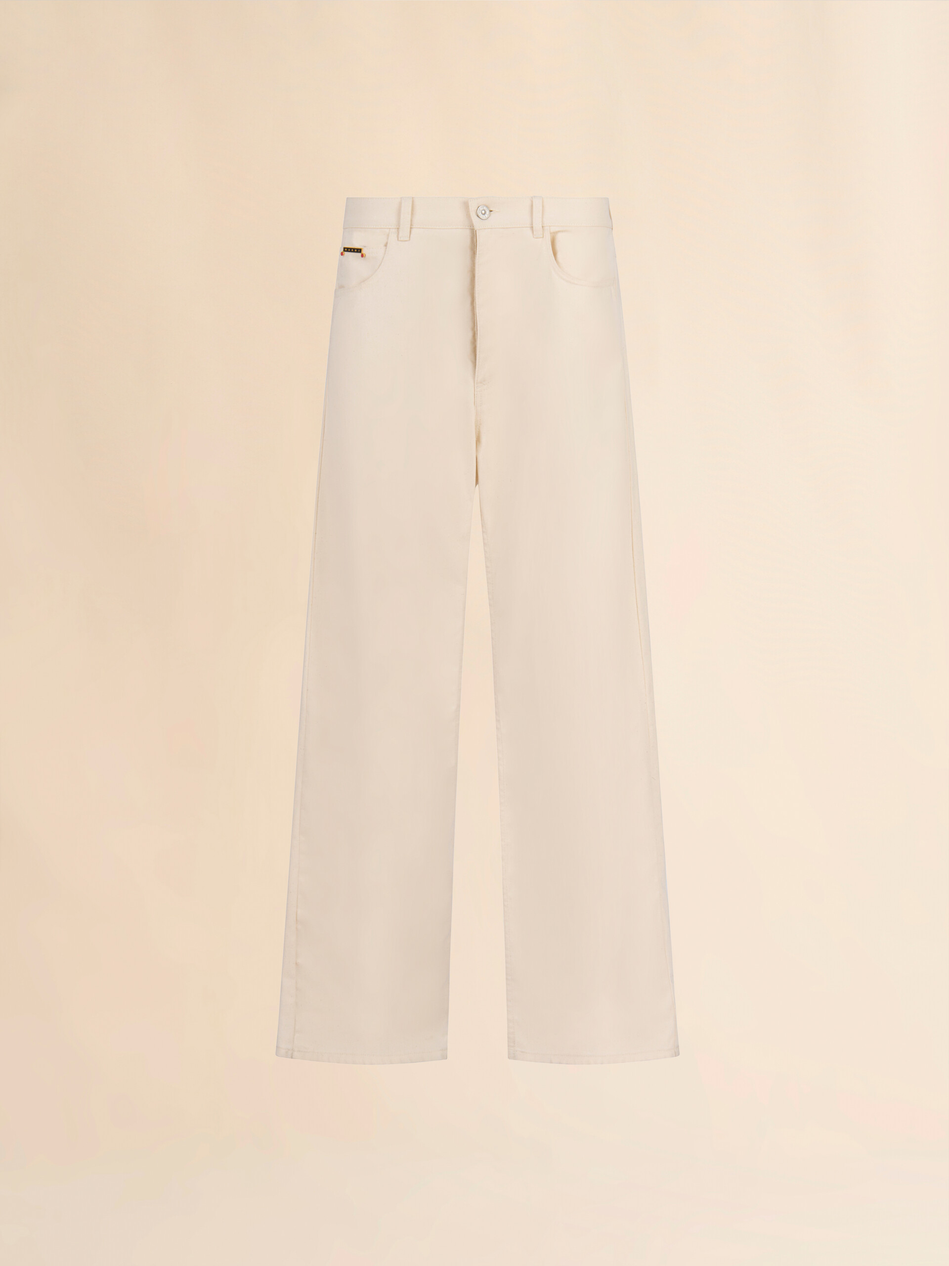 Cream denim wide-leg jeans with Trunkaroo plaque - Pants - Image 1