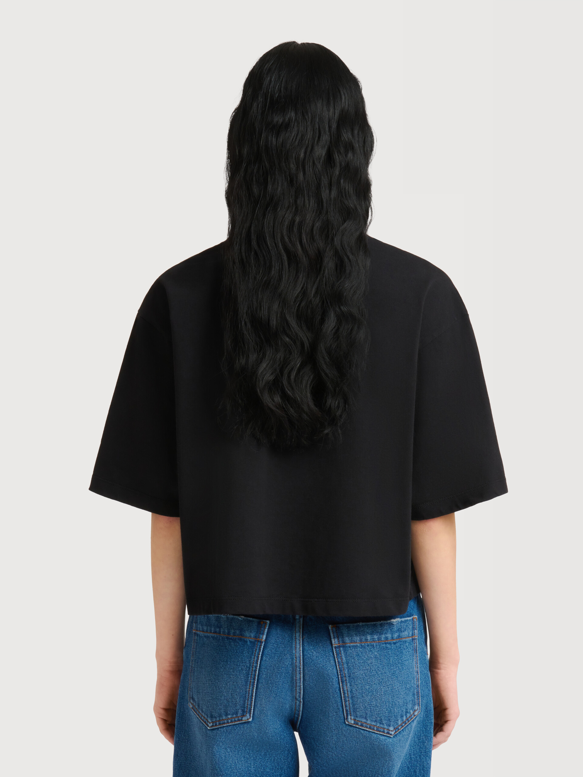 ブラック ジャージー パッチロゴ Tシャツ - Tシャツ - Image 4