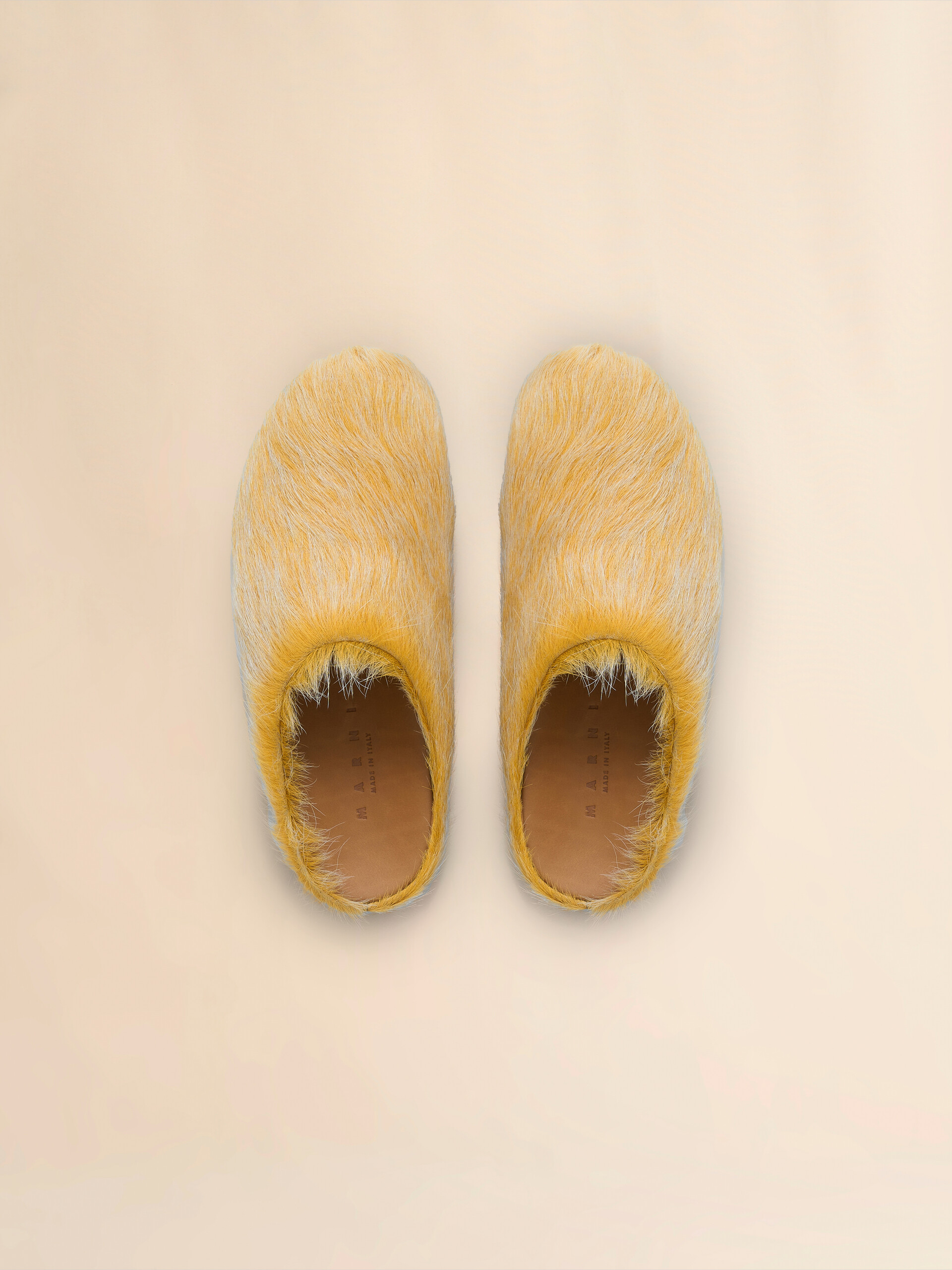 Blue-grey long hair calfskin Fussbett sabot - Clogs - Image 4