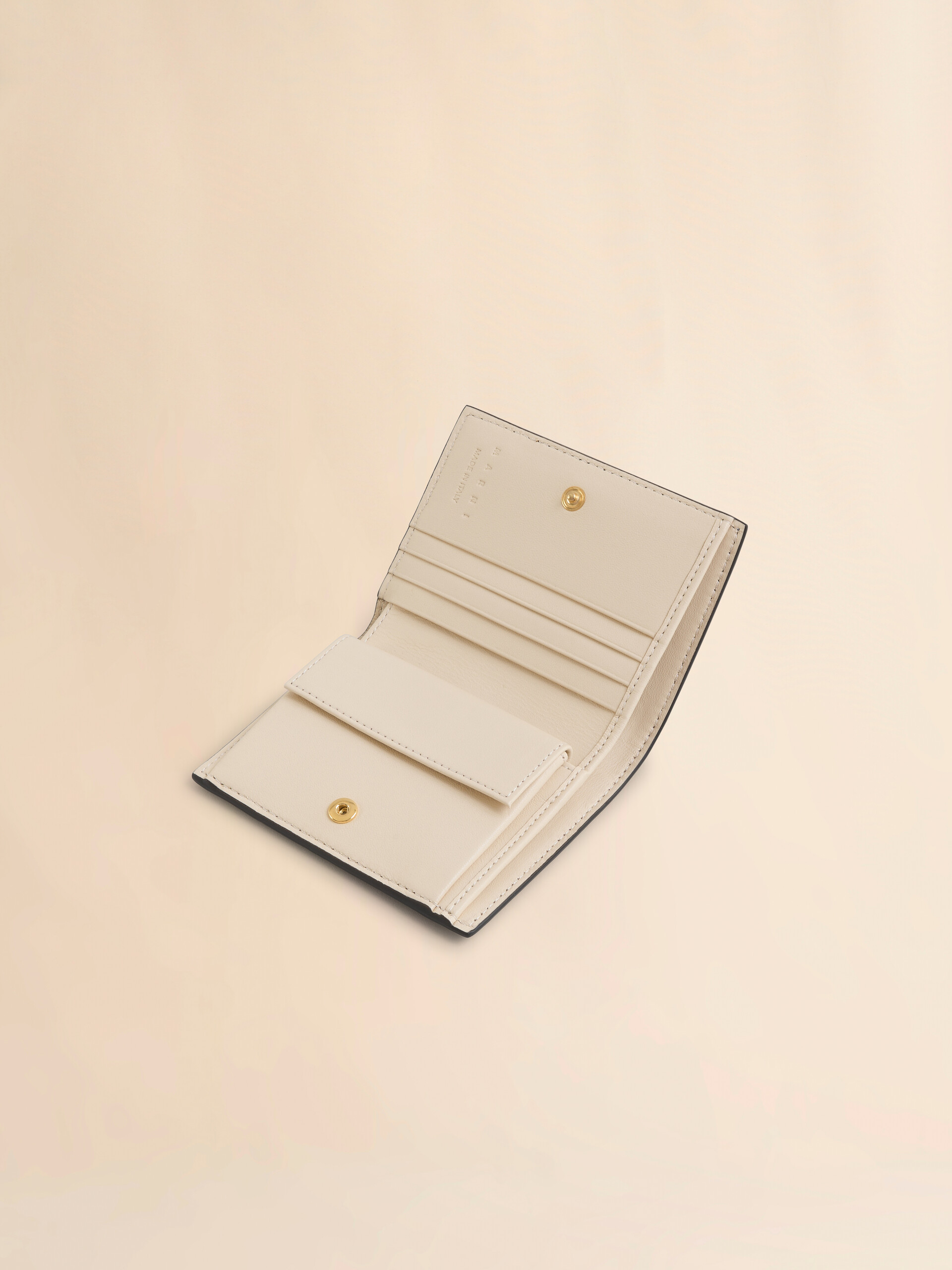 Striped light blue leather bi-fold wallet with Marni Symbol - Wallets - Image 4