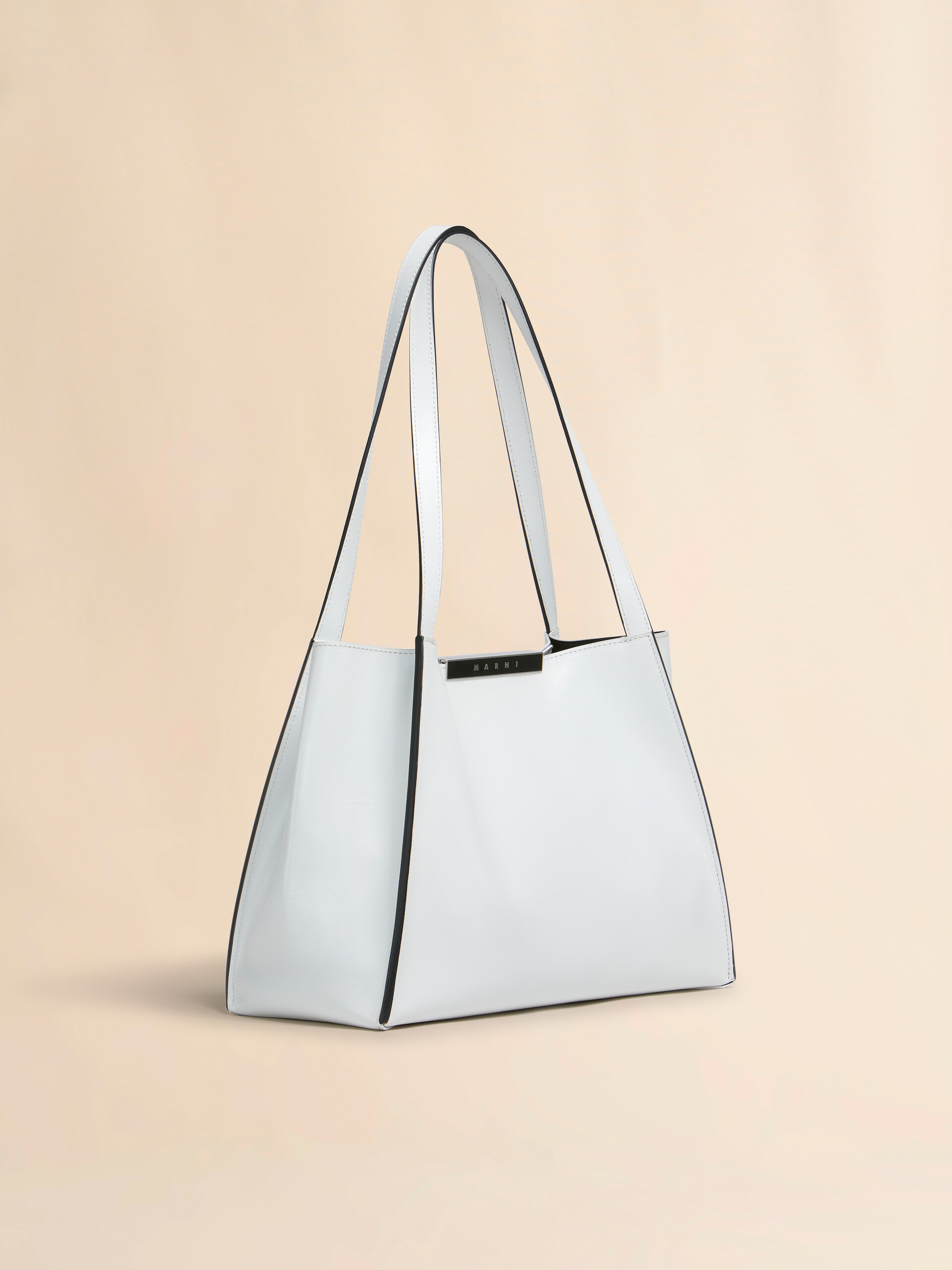 Black leather Cresta E/W small tote bag - Shopping Bags - Image 6